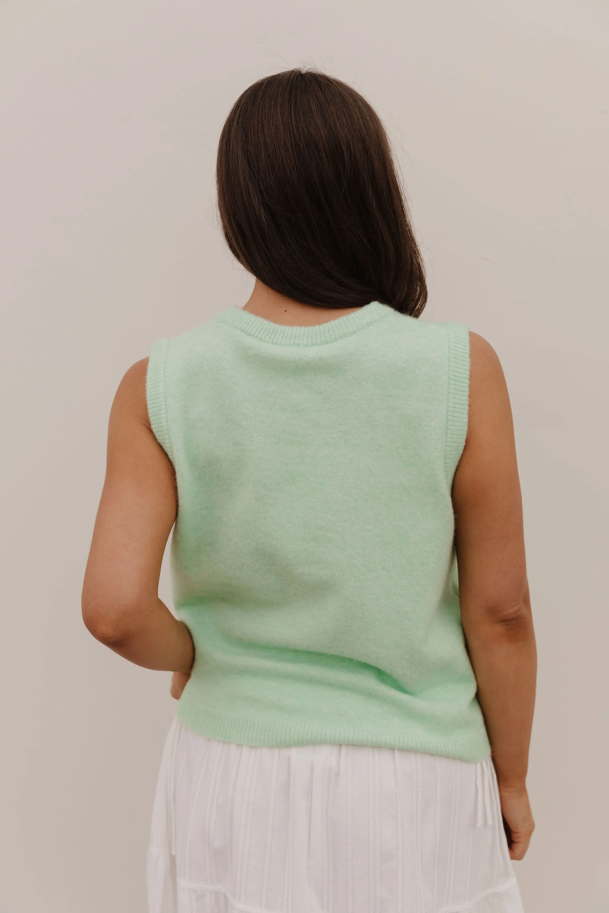 THE ALYCE SWEATER VEST IN LIME SHERBET - Image 4