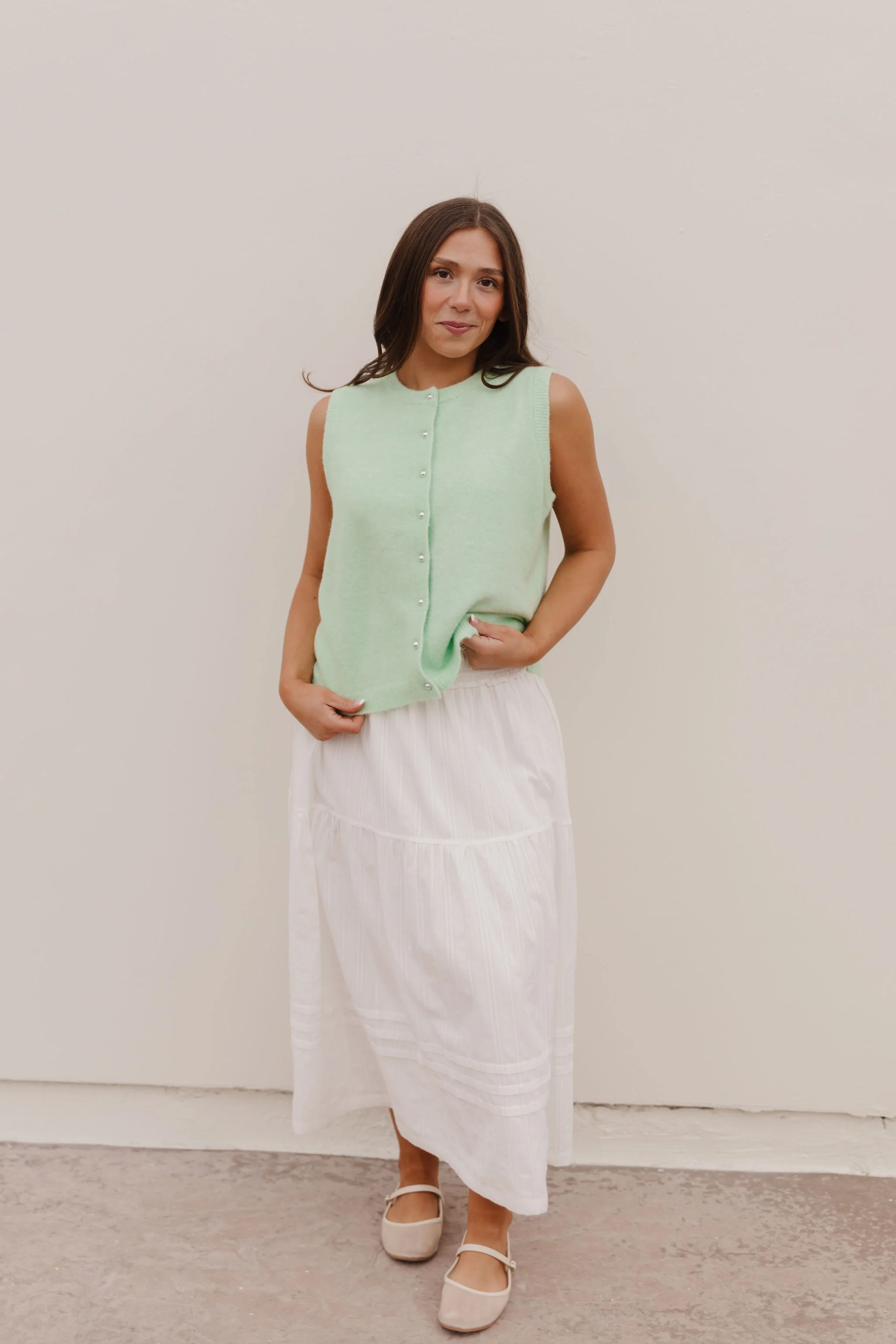 THE ALYCE SWEATER VEST IN LIME SHERBET - Image 5