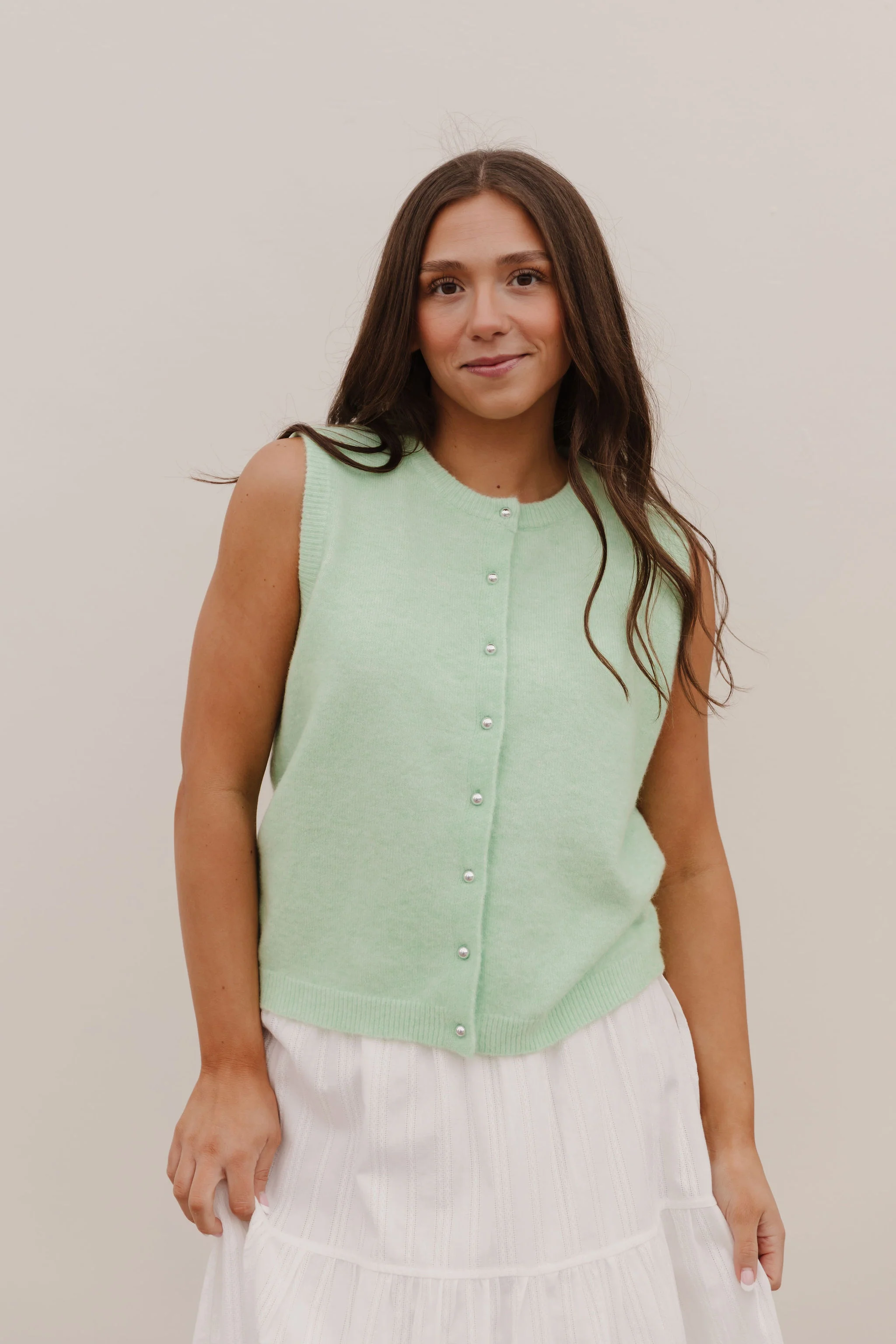 THE ALYCE SWEATER VEST IN LIME SHERBET - Image 6