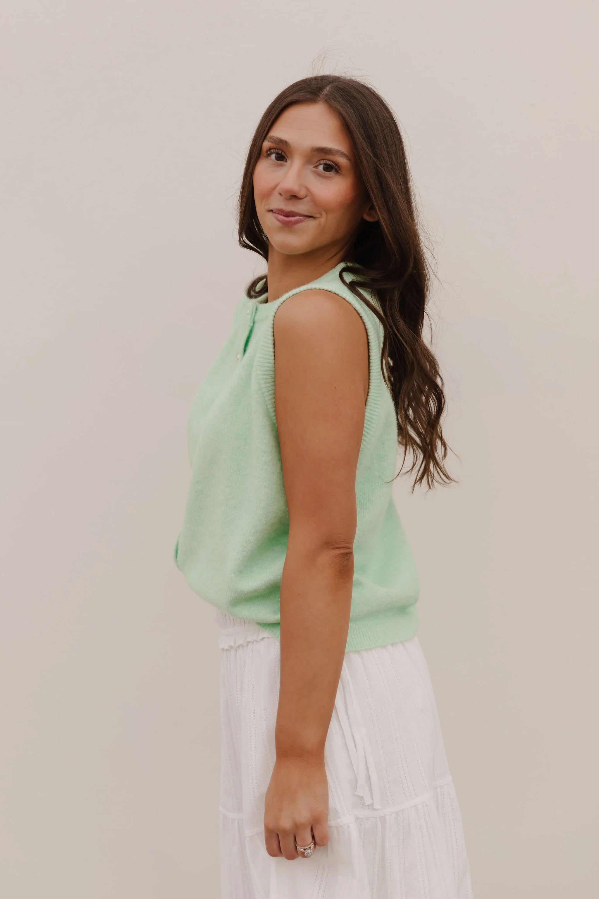THE ALYCE SWEATER VEST IN LIME SHERBET - Image 8