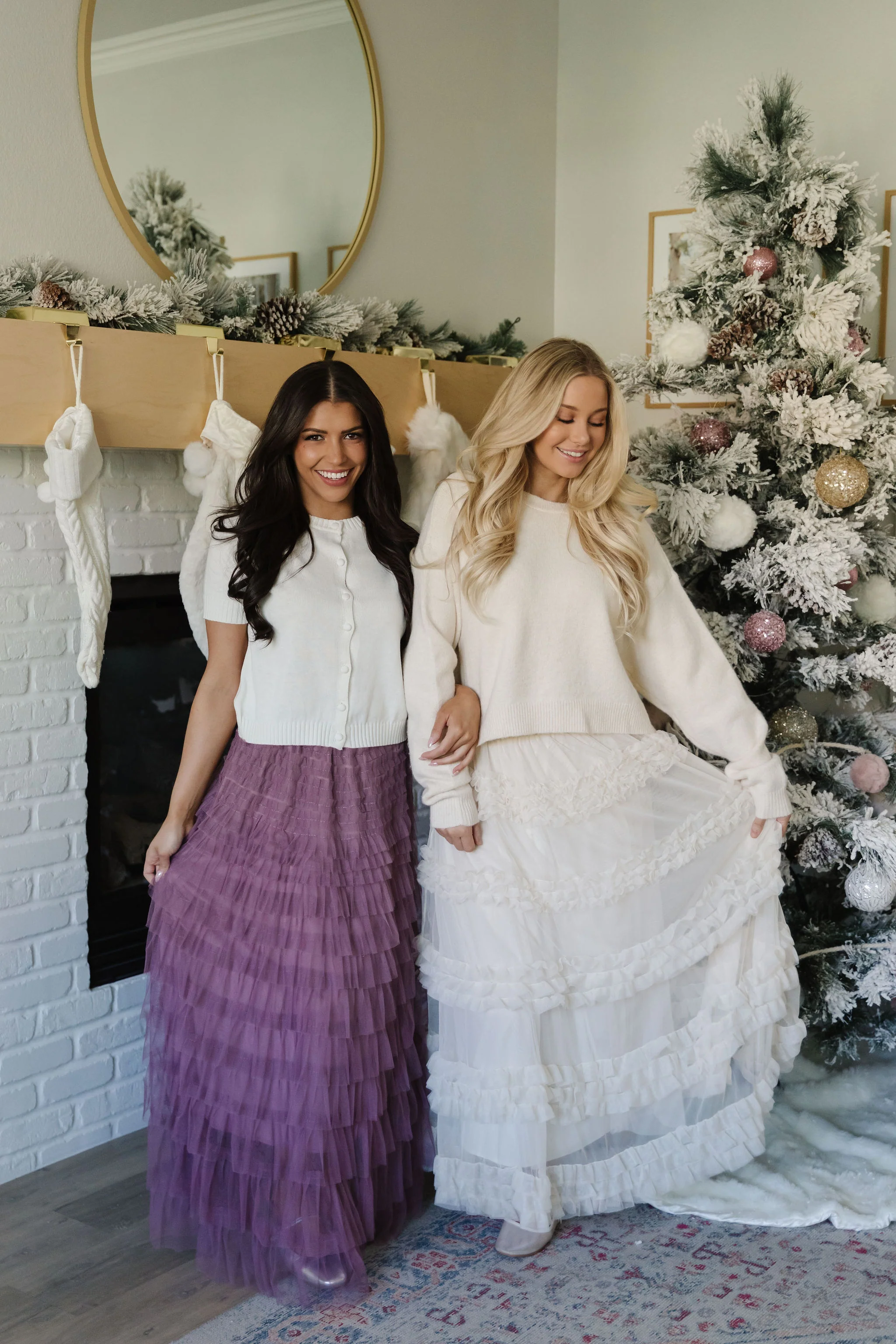 THE ASHLYNN RUFFLE TIERED SKIRT IN MAUVE - Image 7