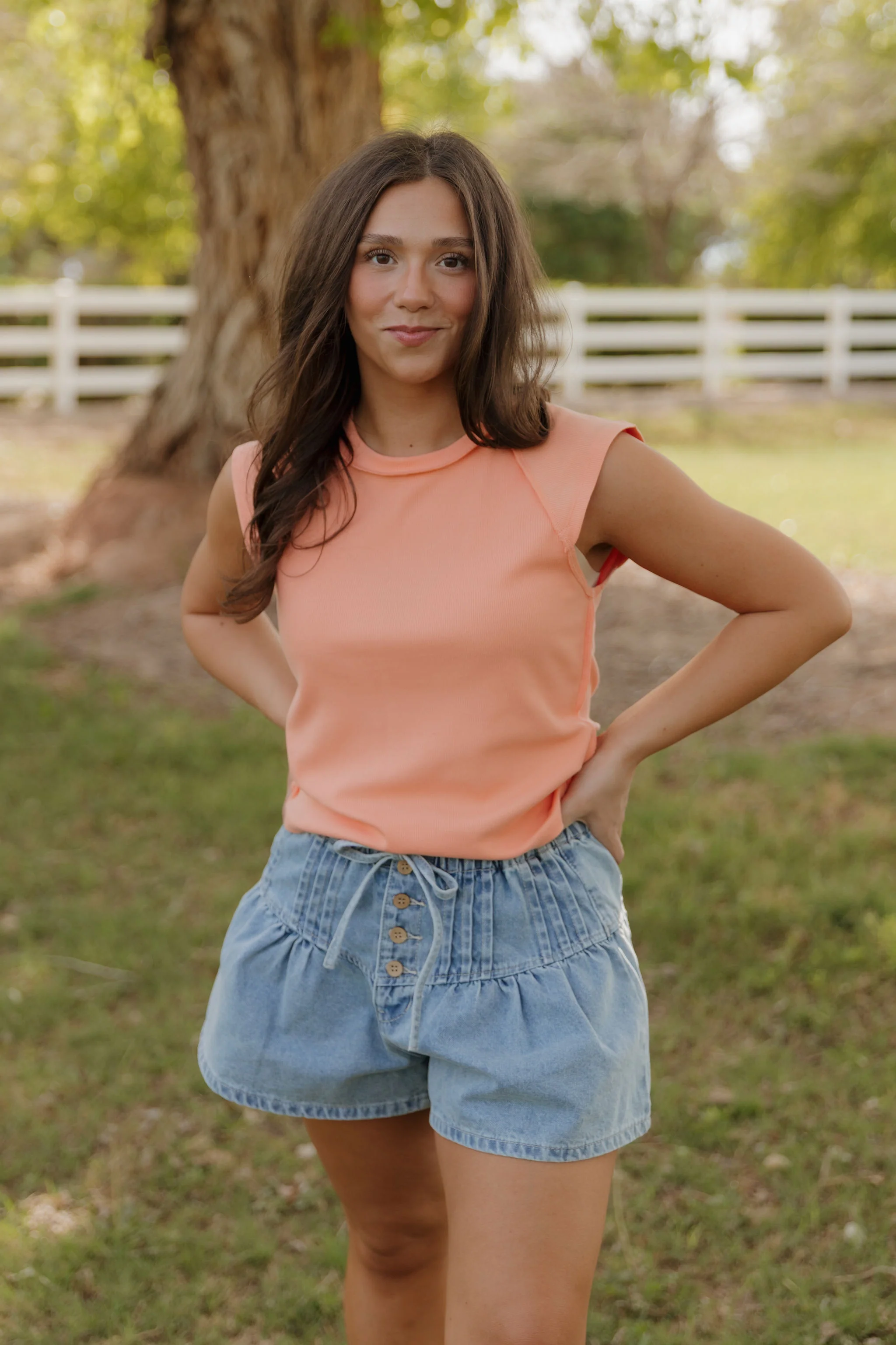 THE AUTUMN FLARED DENIM SHORTS - Image 3