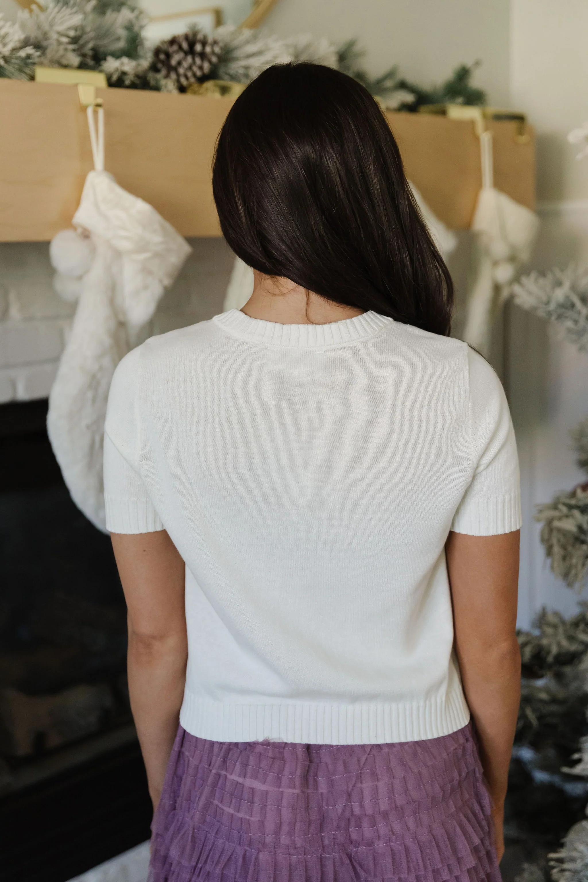 THE AVERY BUTTON DOWN SWEATER IN CREAM - Image 5