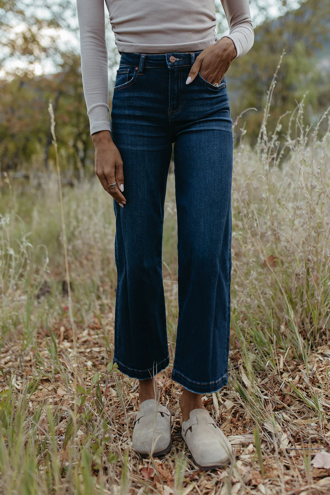 THE BECCA WIDE LEG JEANS IN DARK WASH - Image 3