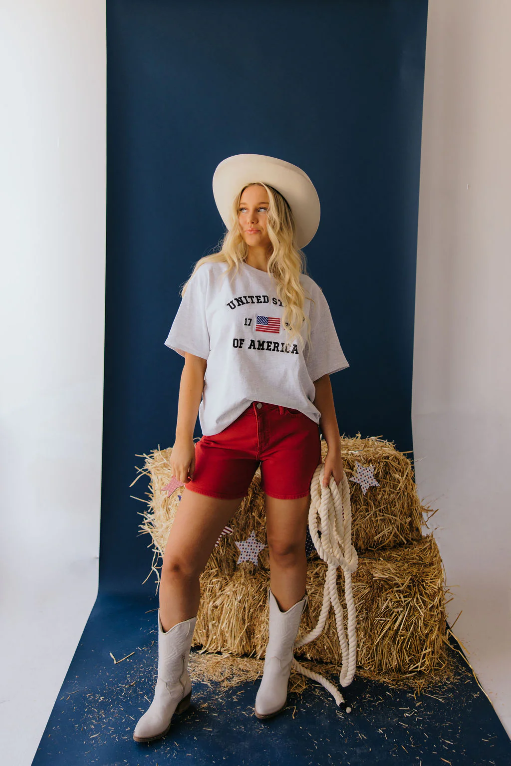 THE BOSTON USA OVERSIZED TEE IN HEATHER GREY - Image 2