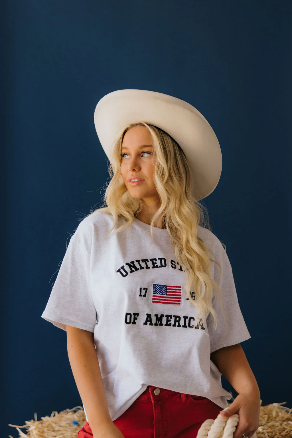 THE BOSTON USA OVERSIZED TEE IN HEATHER GREY - Image 3