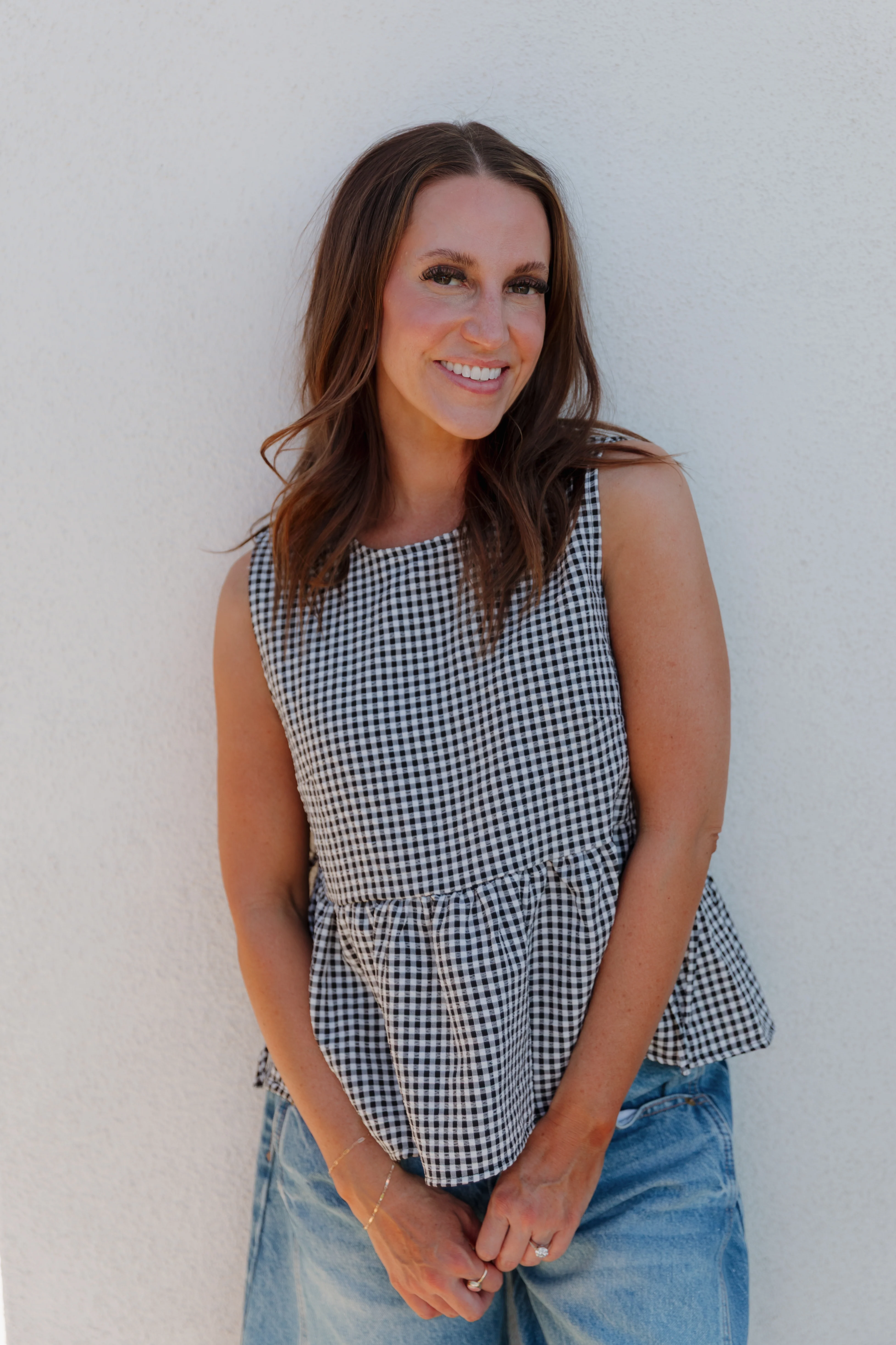THE BROOKLYN GINGHAM TOP IN BLACK - Image 3