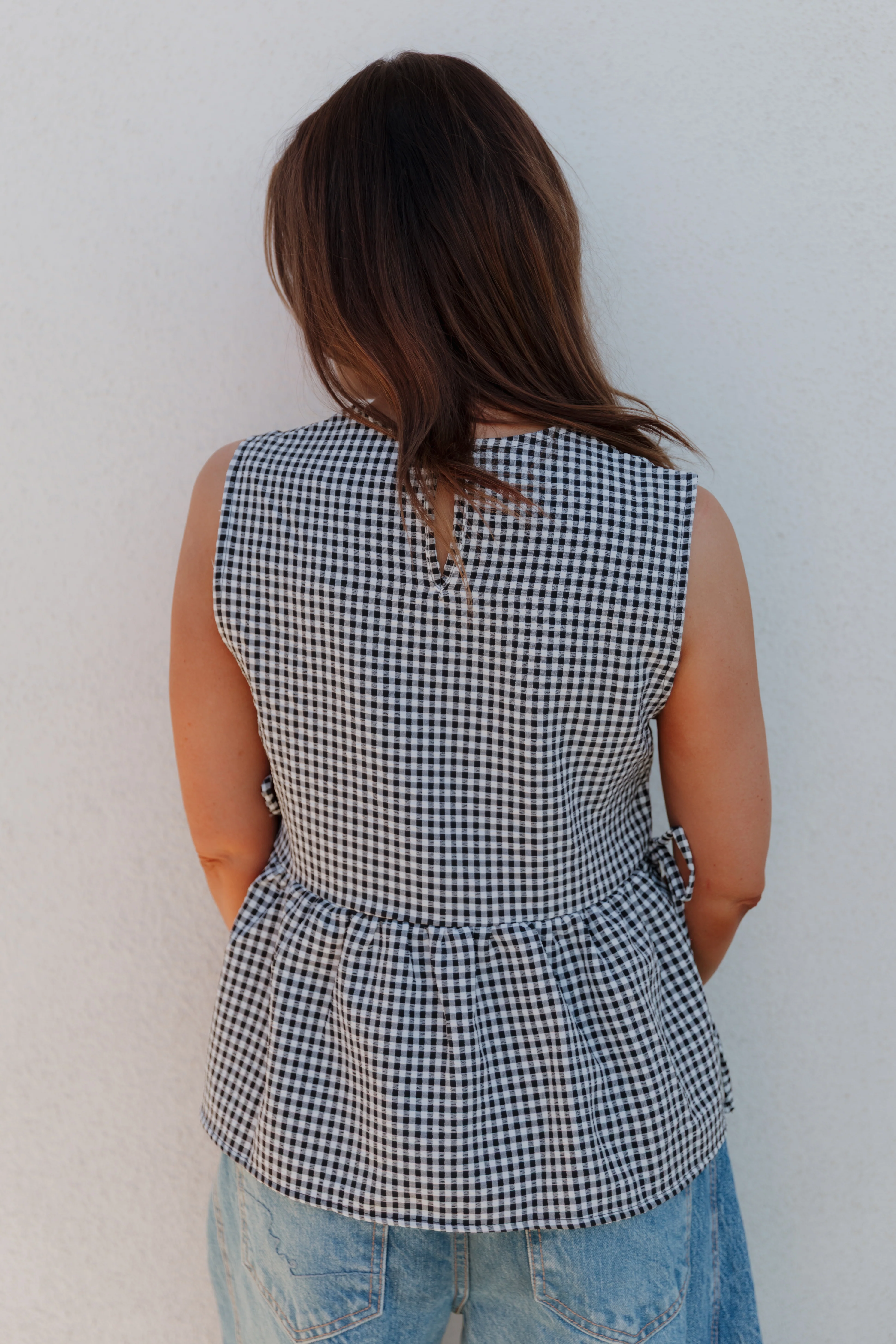THE BROOKLYN GINGHAM TOP IN BLACK - Image 5