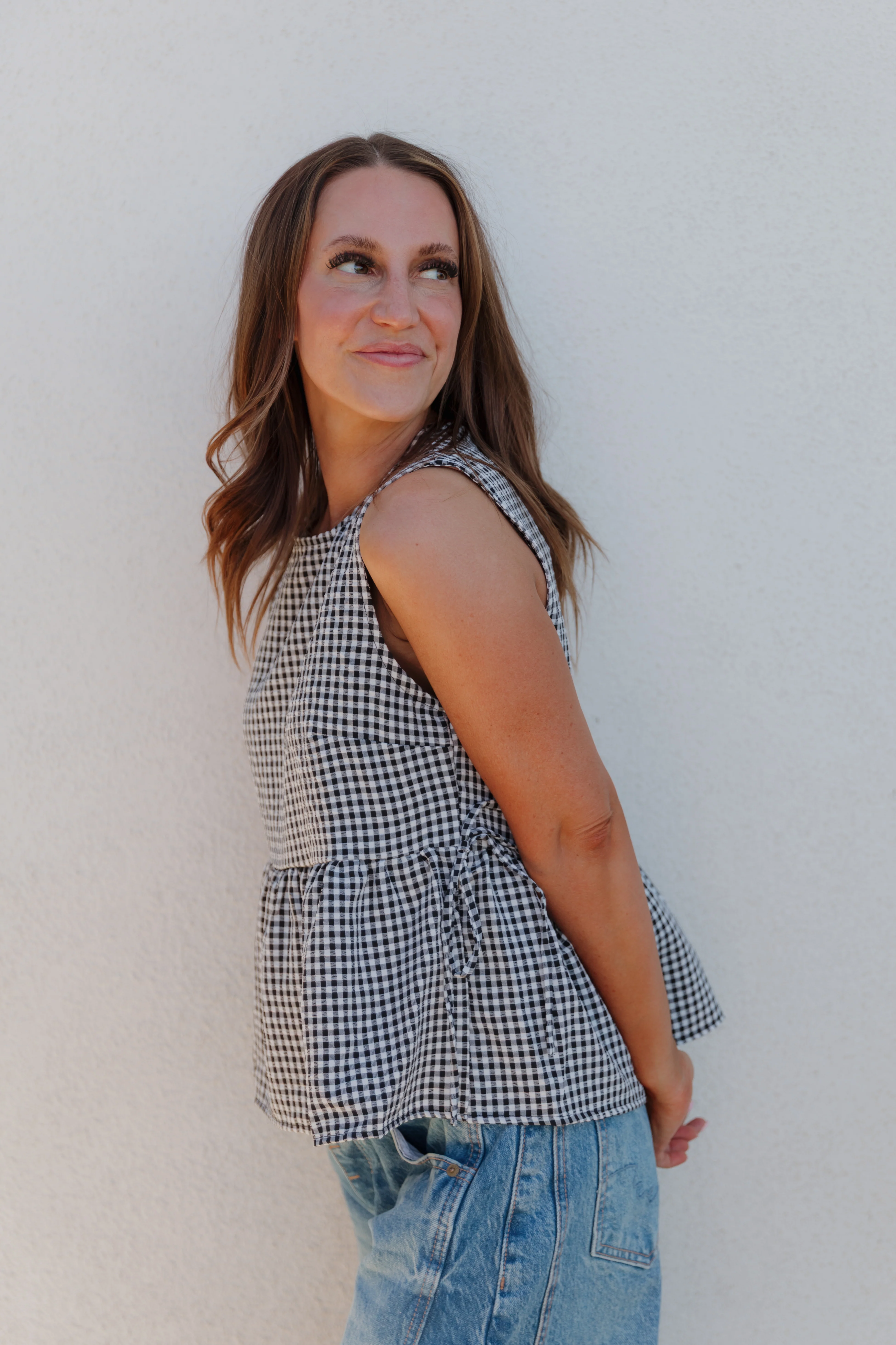 THE BROOKLYN GINGHAM TOP IN BLACK - Image 6
