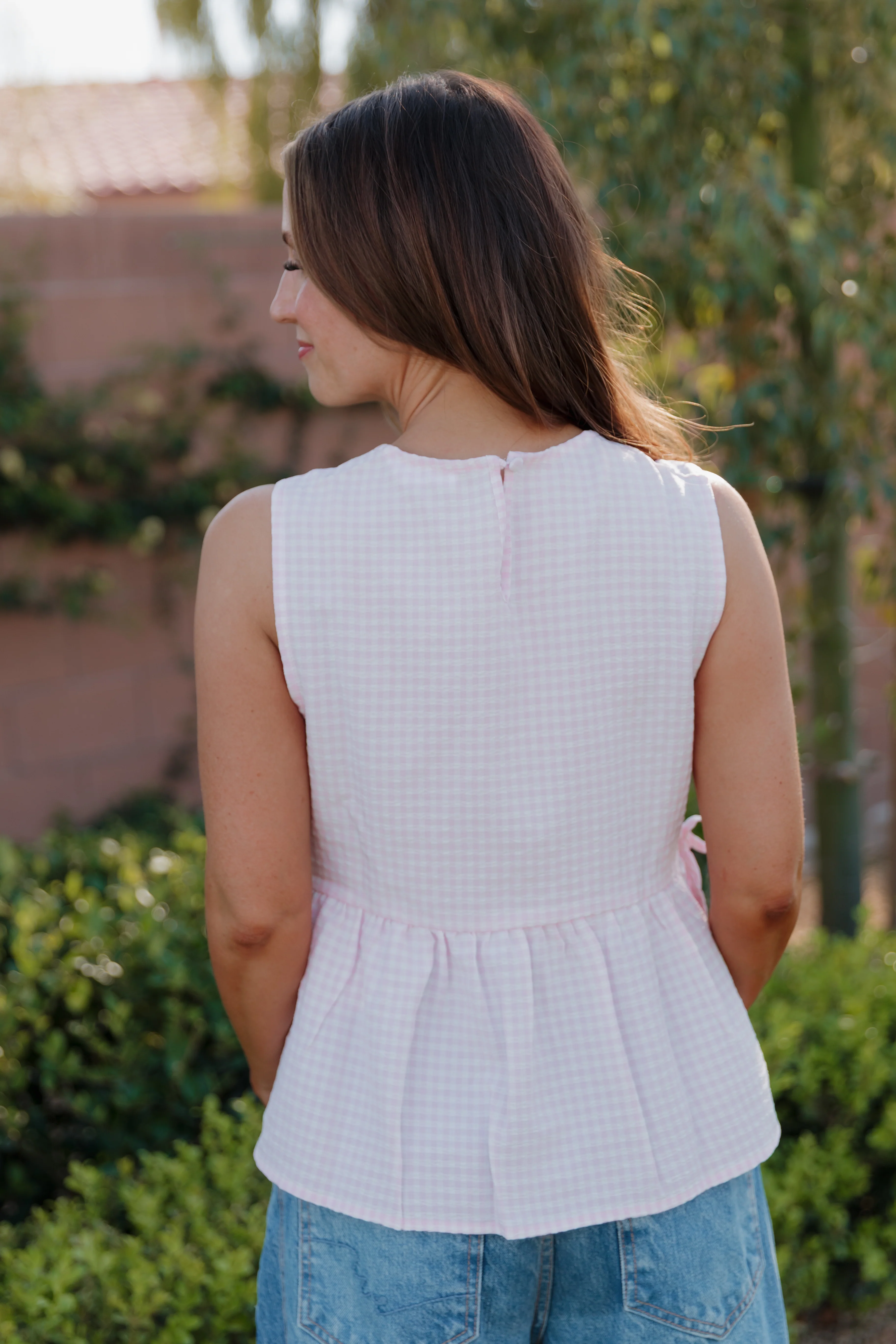 THE BROOKLYN GINGHAM TOP IN PINK - Image 5
