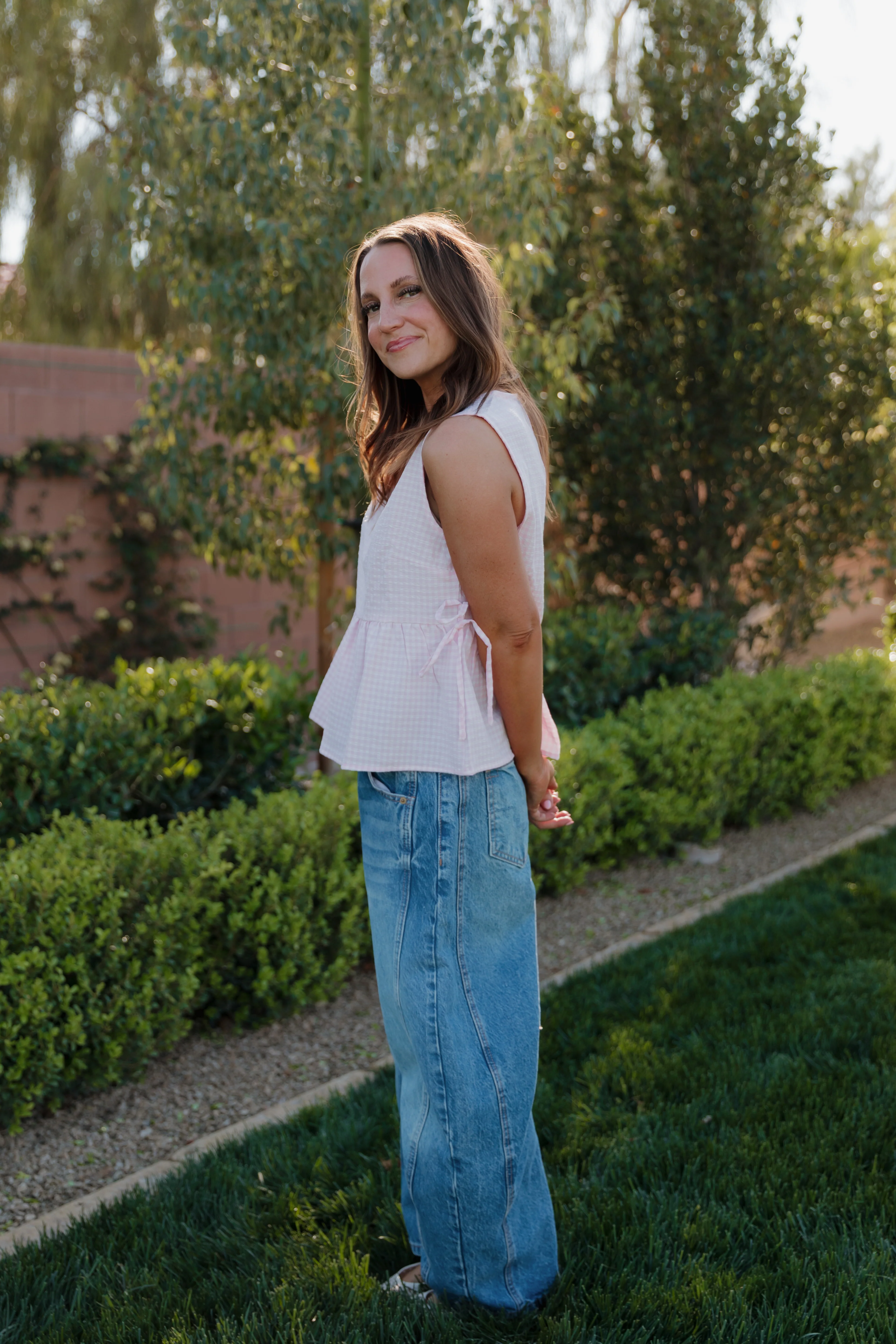 THE BROOKLYN GINGHAM TOP IN PINK - Image 6