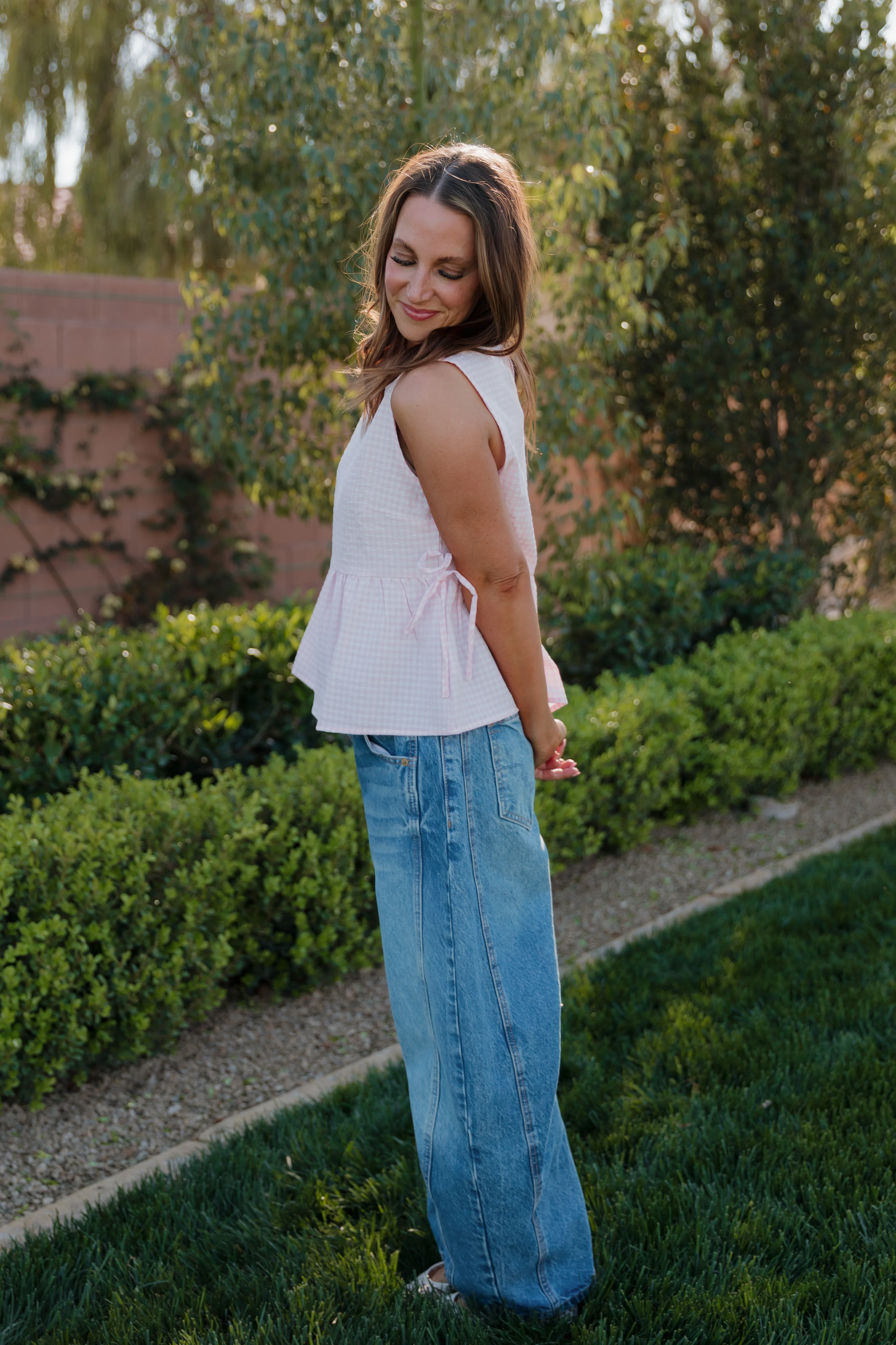 THE BROOKLYN GINGHAM TOP IN PINK - Image 7
