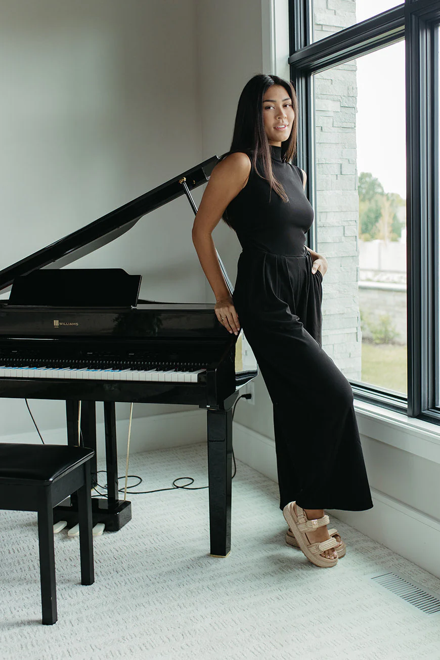 THE BRYNN HIGH NECK RIB JUMPSUIT - Image 3