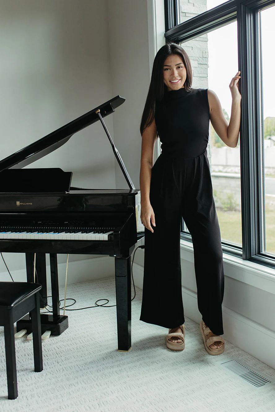 THE BRYNN HIGH NECK RIB JUMPSUIT - Image 4