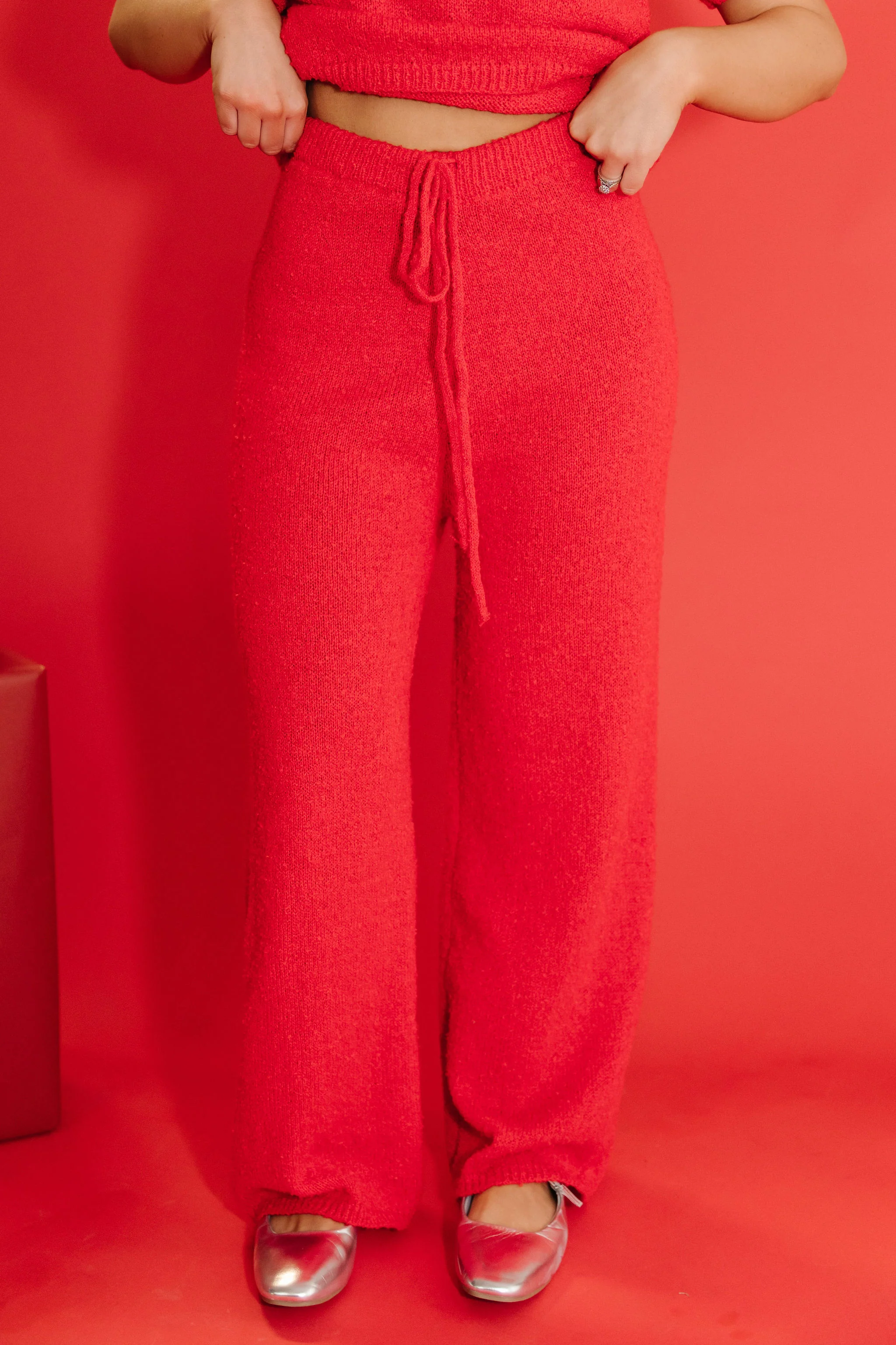 THE CAMDEN COZY KNIT SET IN RED - Image 5