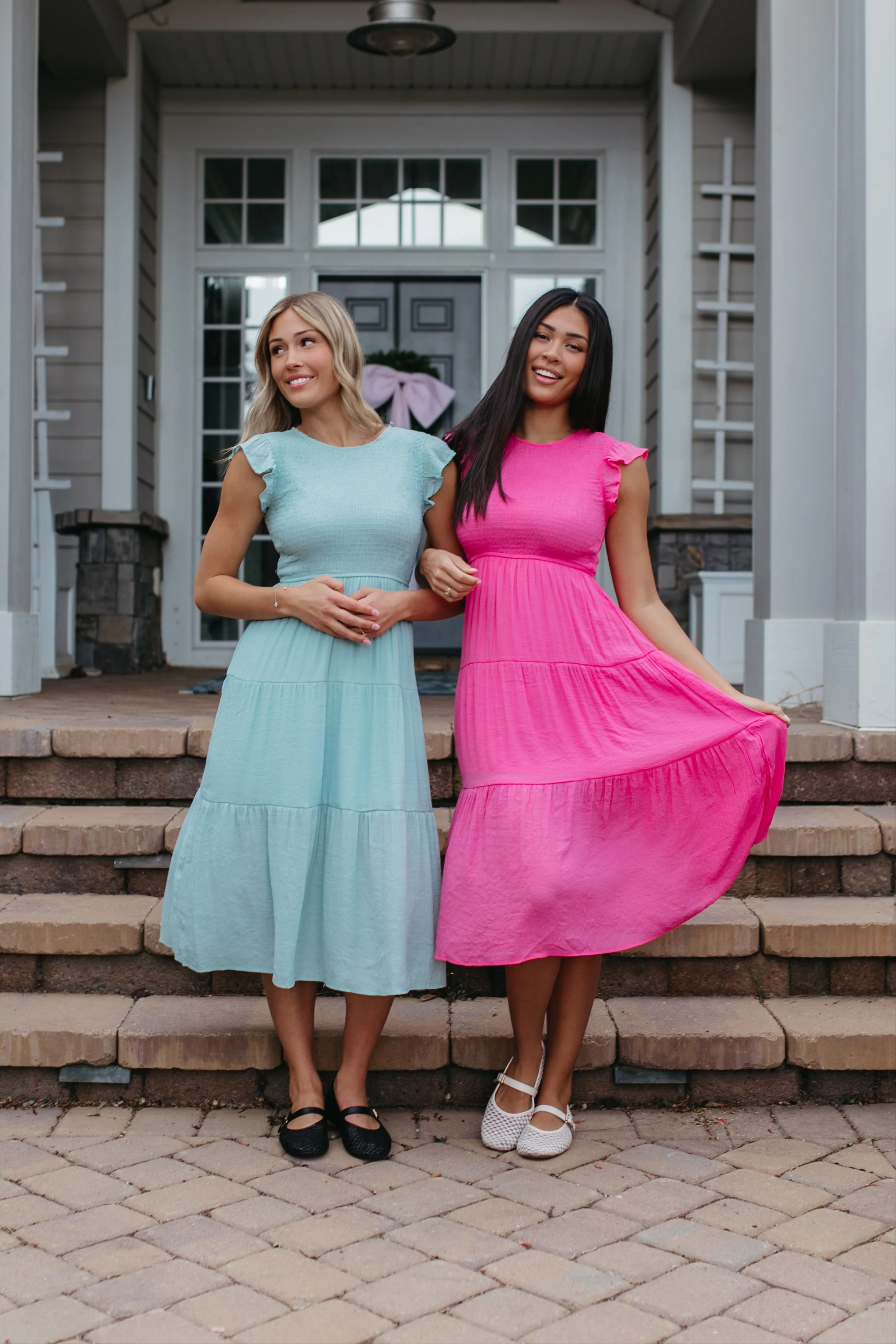 THE CAMILLE TIERED DRESS IN MINT GREEN - Image 6