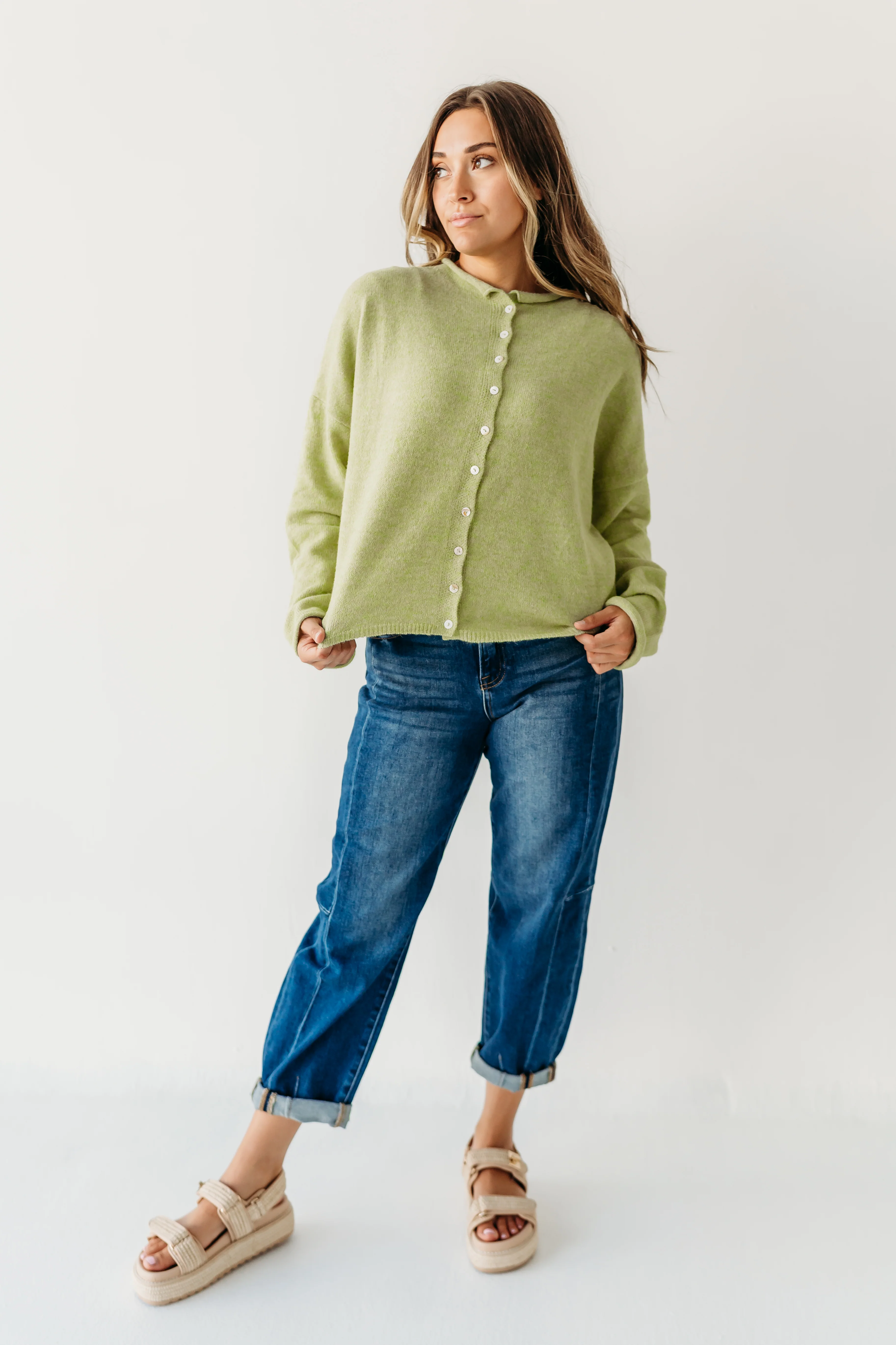 THE CAMPBELL CARDIGAN IN LEMONGRASS - Image 3