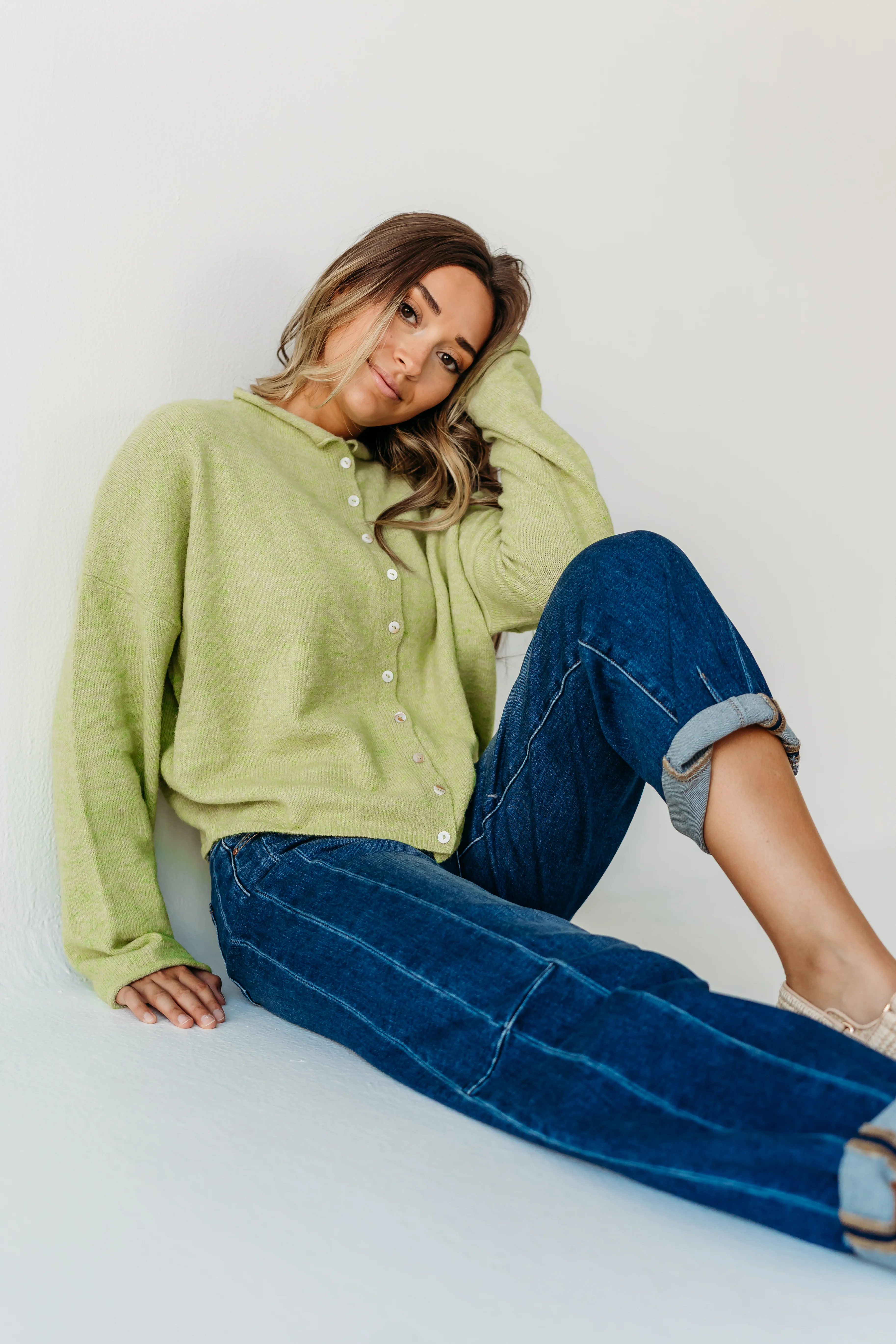 THE CAMPBELL CARDIGAN IN LEMONGRASS - Image 4