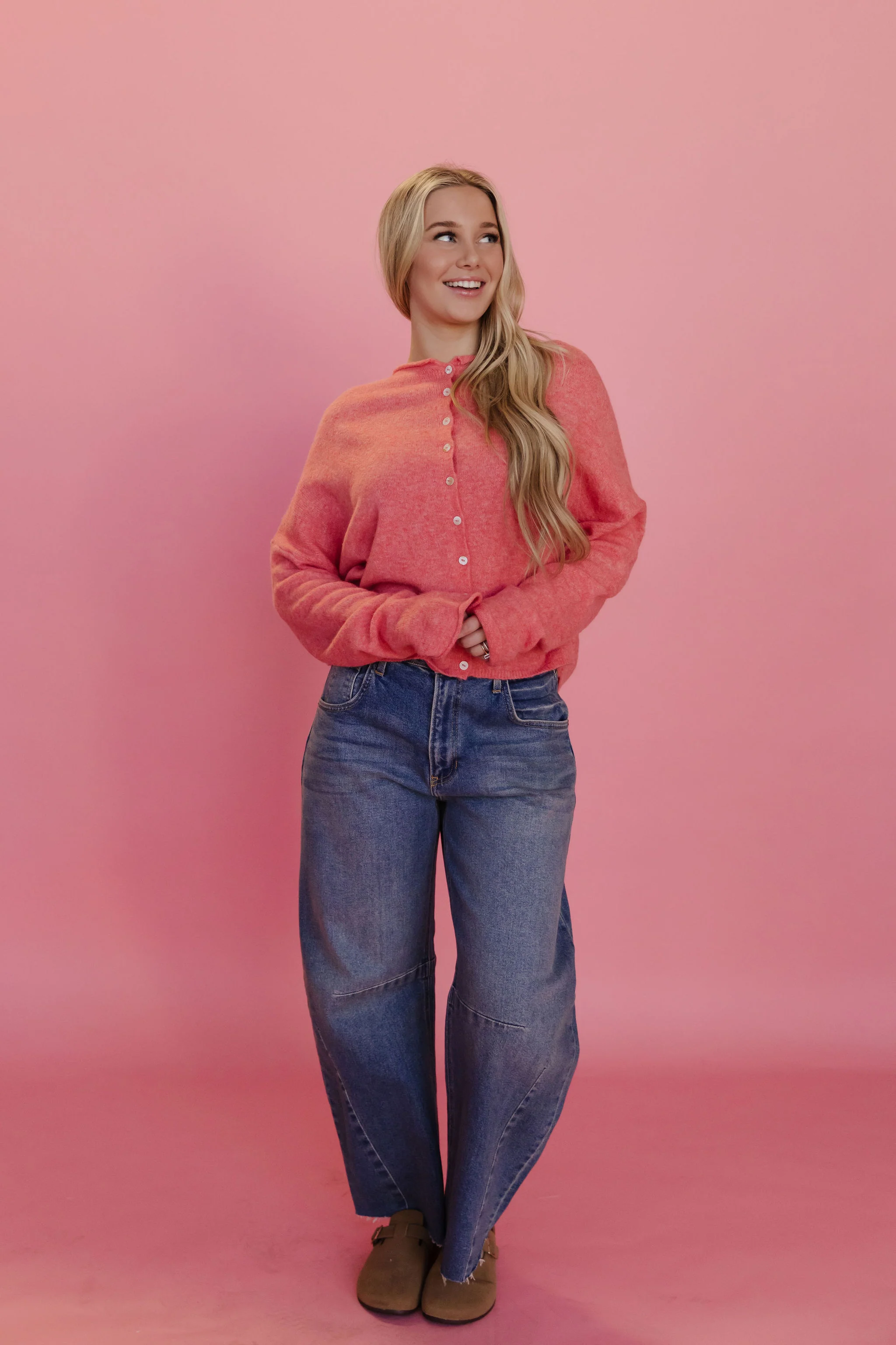 THE CAMPBELL CARDIGAN IN PEACH - Image 5