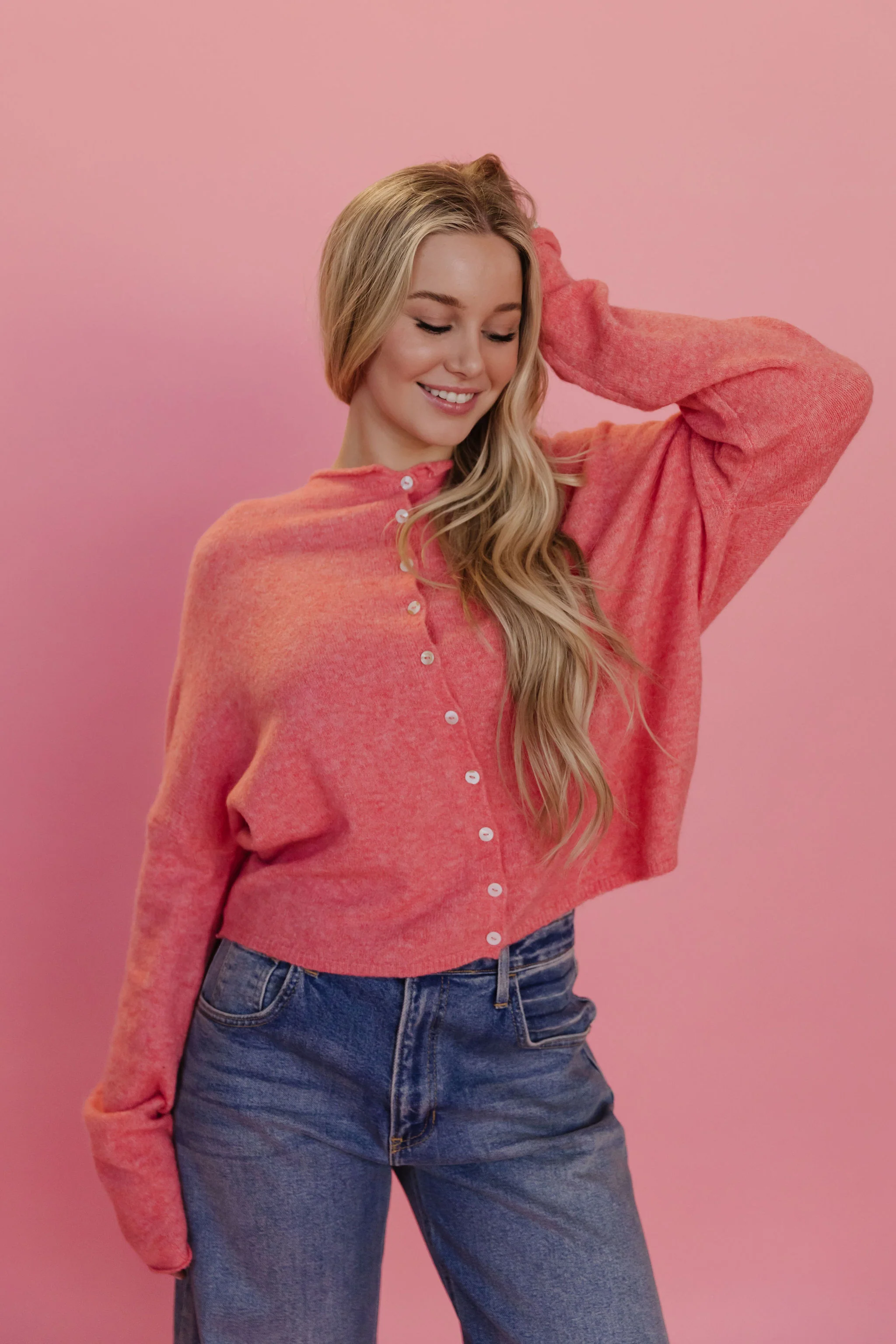 THE CAMPBELL CARDIGAN IN PEACH - Image 8