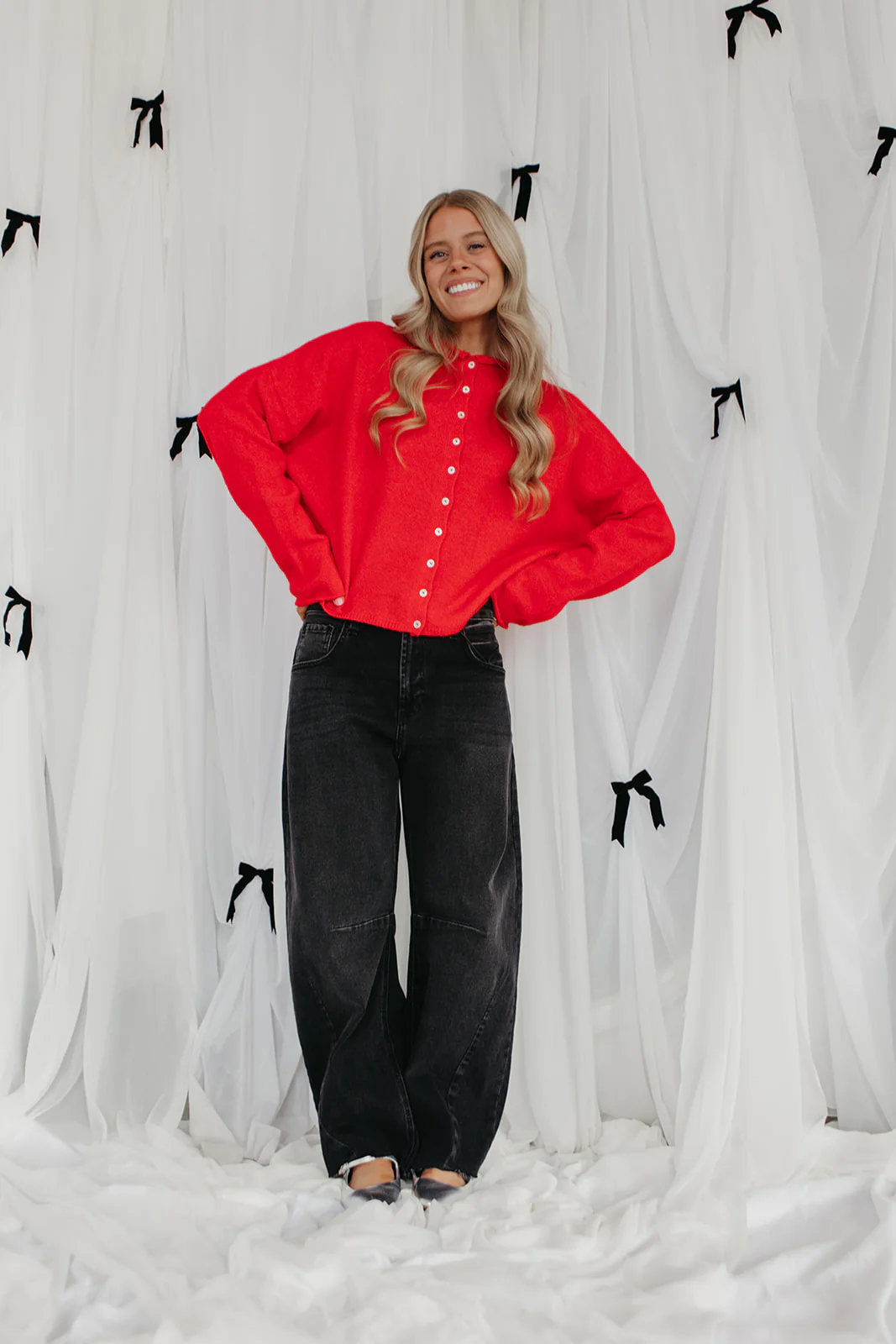 THE CAMPBELL CARDIGAN IN RED - Image 4