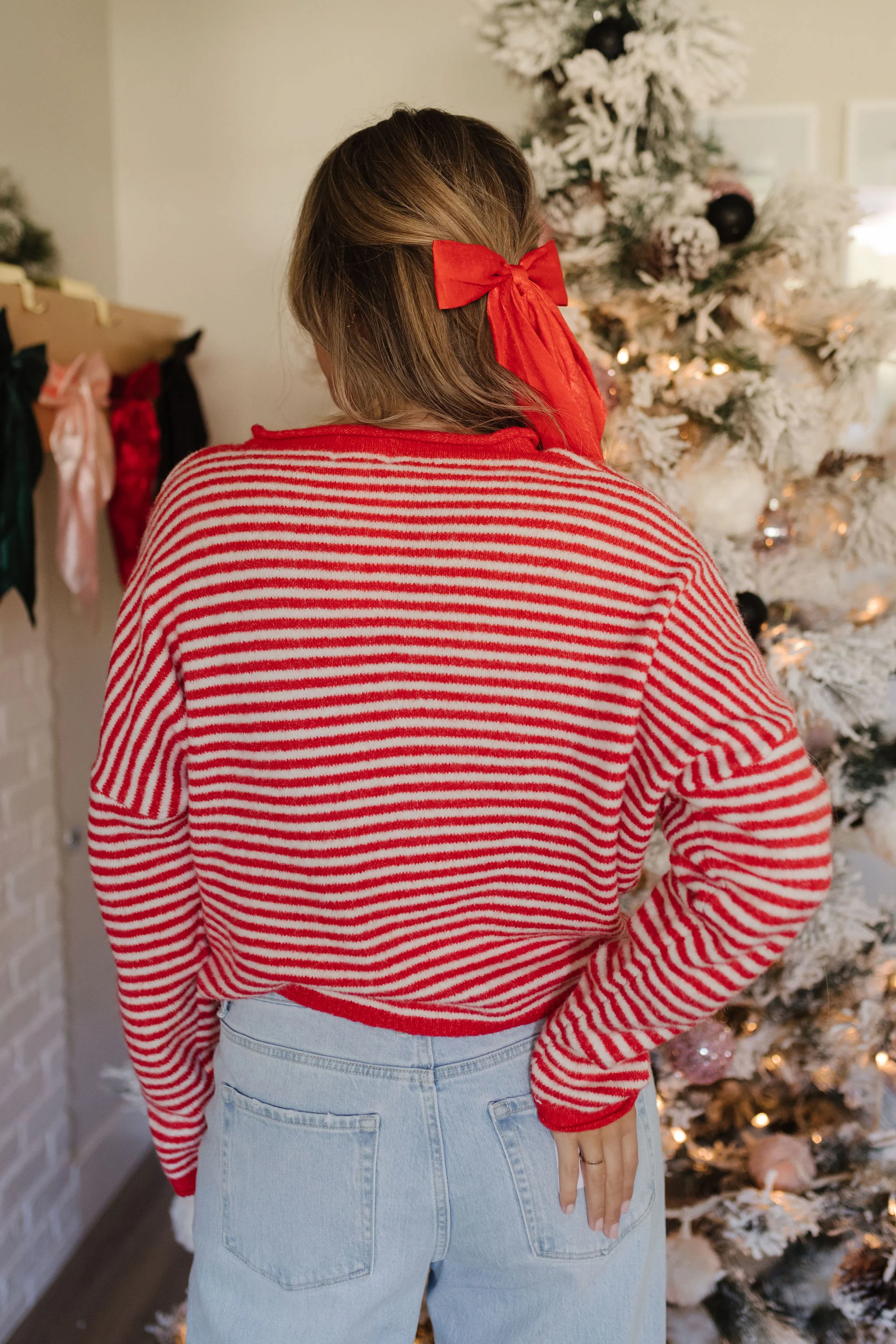 THE CAMPBELL CARDIGAN IN RED STRIPE - Image 8