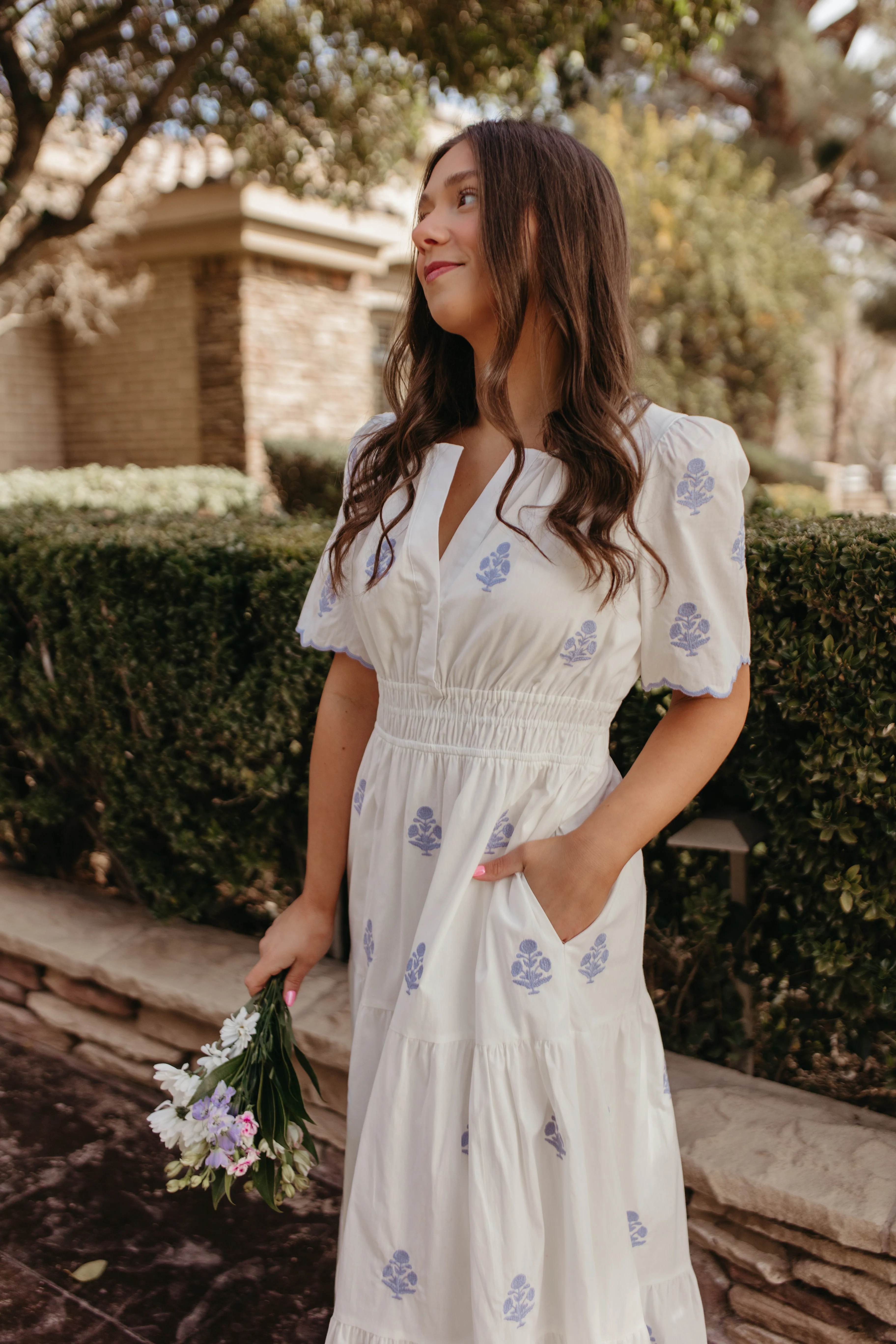 THE CAYLIE EMBROIDERED MAXI DRESS IN WHITE - Image 7