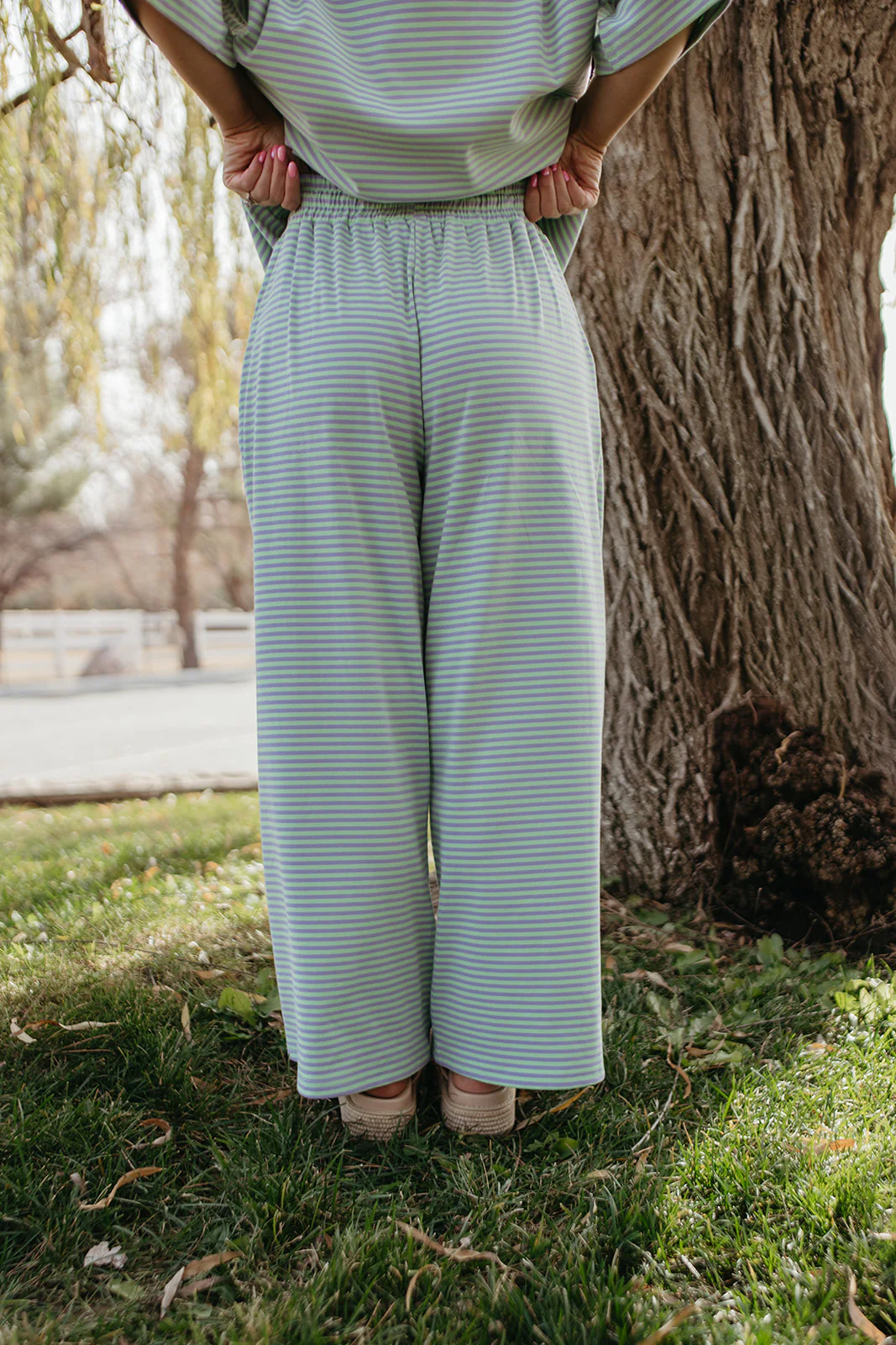 THE CHARITY STRIPED SET IN MINT & LILAC - Image 10