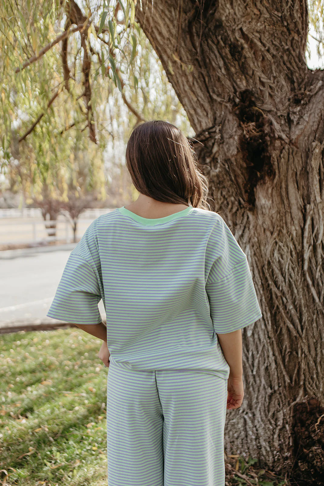 THE CHARITY STRIPED SET IN MINT & LILAC - Image 9