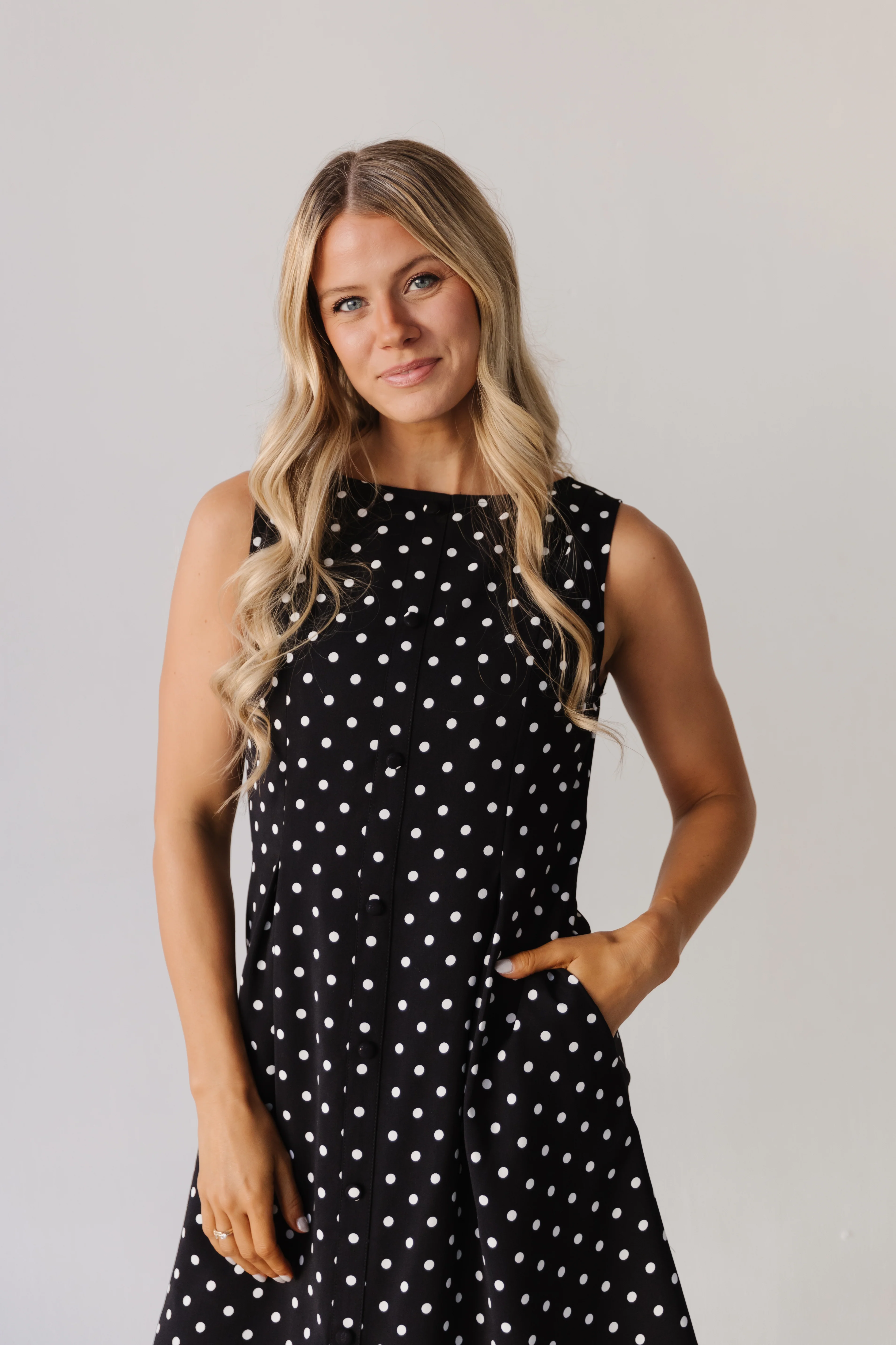 THE CHARLOTTE POLKA DOT DRESS IN BLACK - Image 2