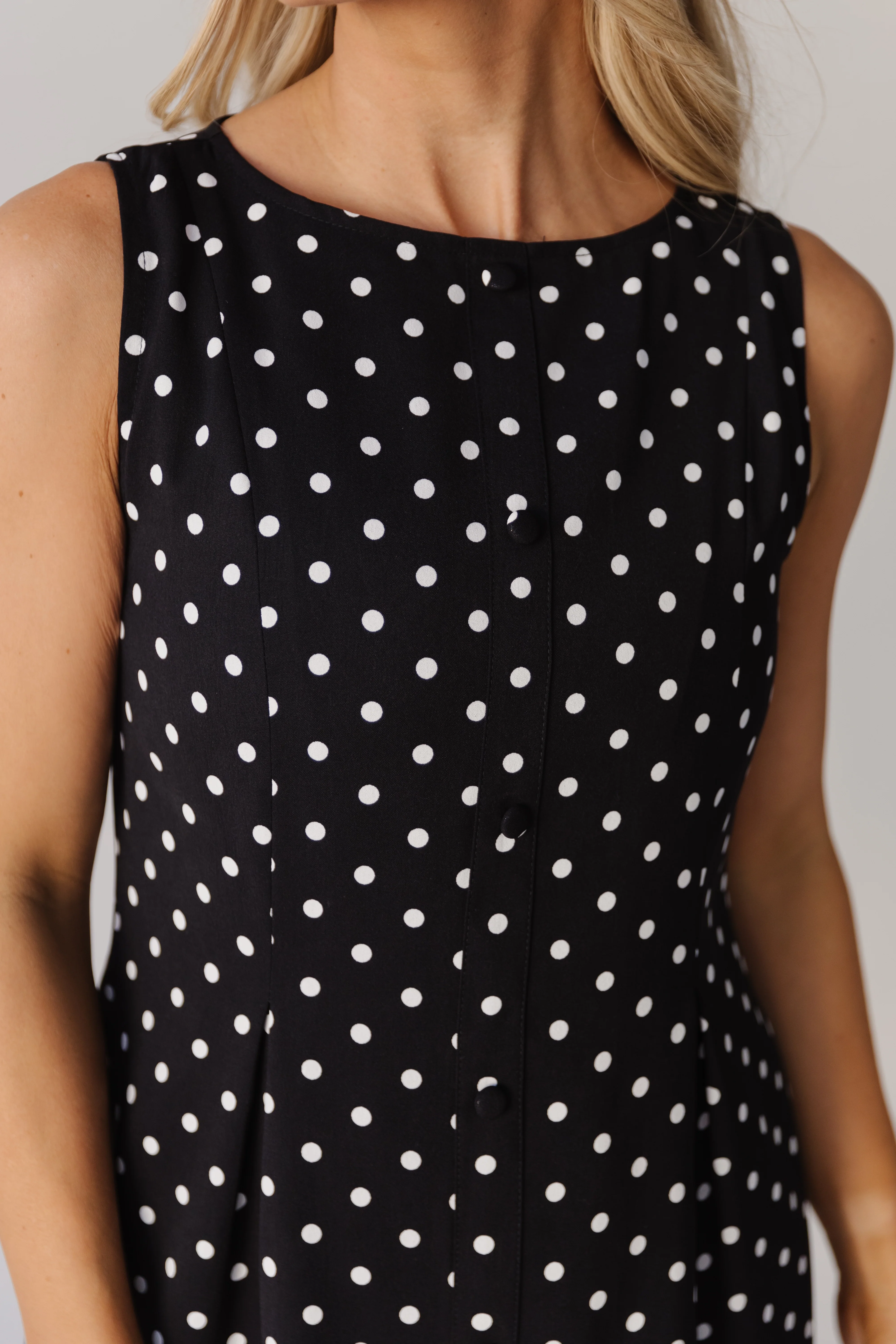 THE CHARLOTTE POLKA DOT DRESS IN BLACK - Image 3