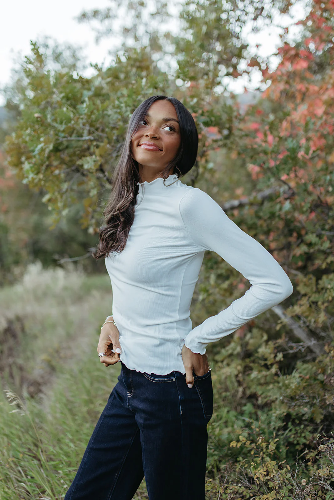 THE CORINA MERROW MOCK NECK IN CREAM - Image 2