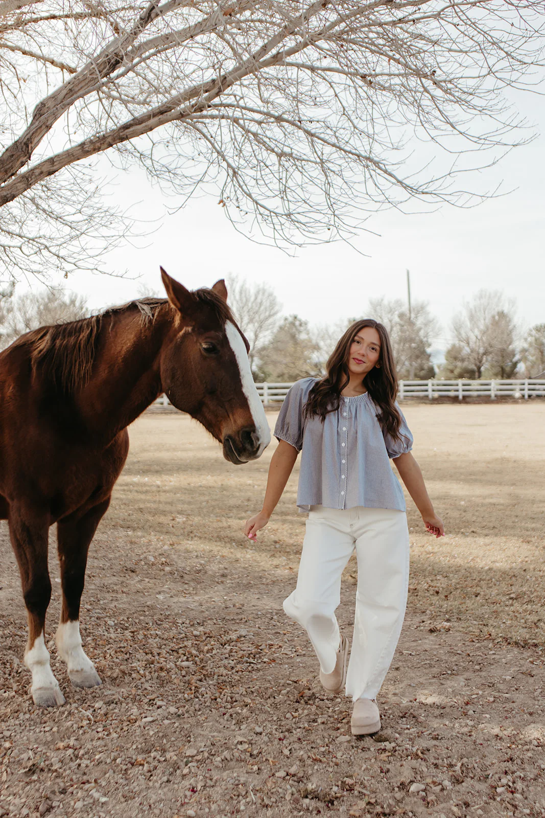 THE DAPHNE CHECKERED TOP IN BLUE - Image 2