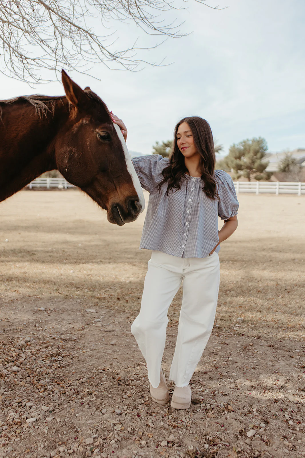 THE DAPHNE CHECKERED TOP IN BLUE - Image 4