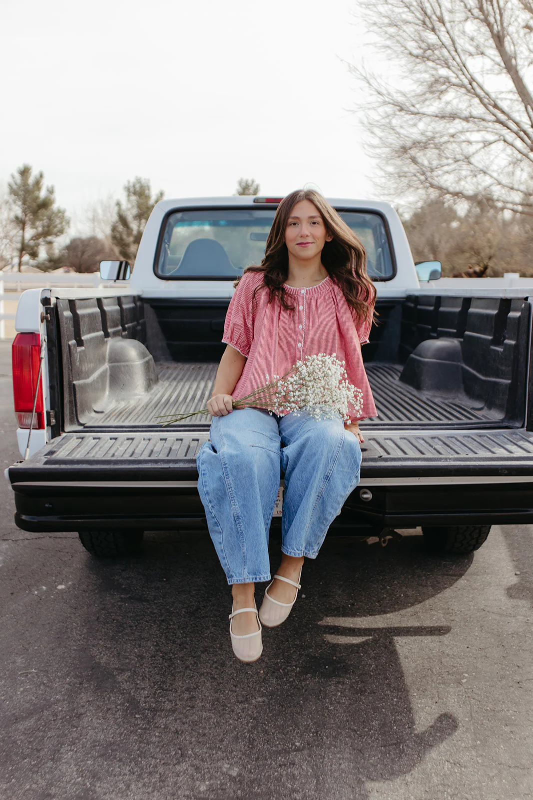 THE DAPHNE CHECKERED TOP IN RED - Image 3
