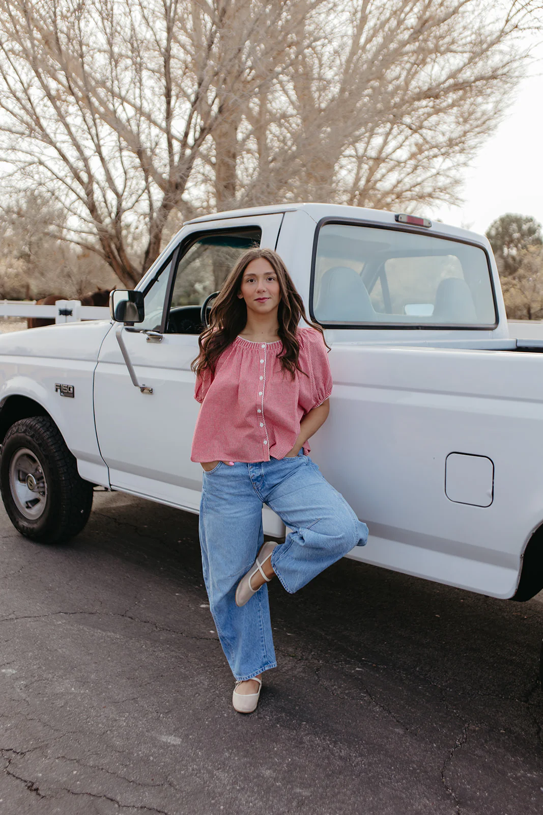 THE DAPHNE CHECKERED TOP IN RED - Image 8