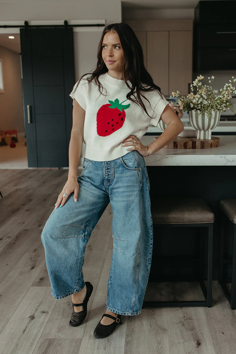 THE DELANEY STRAWBERRY KNIT TOP - Image 2