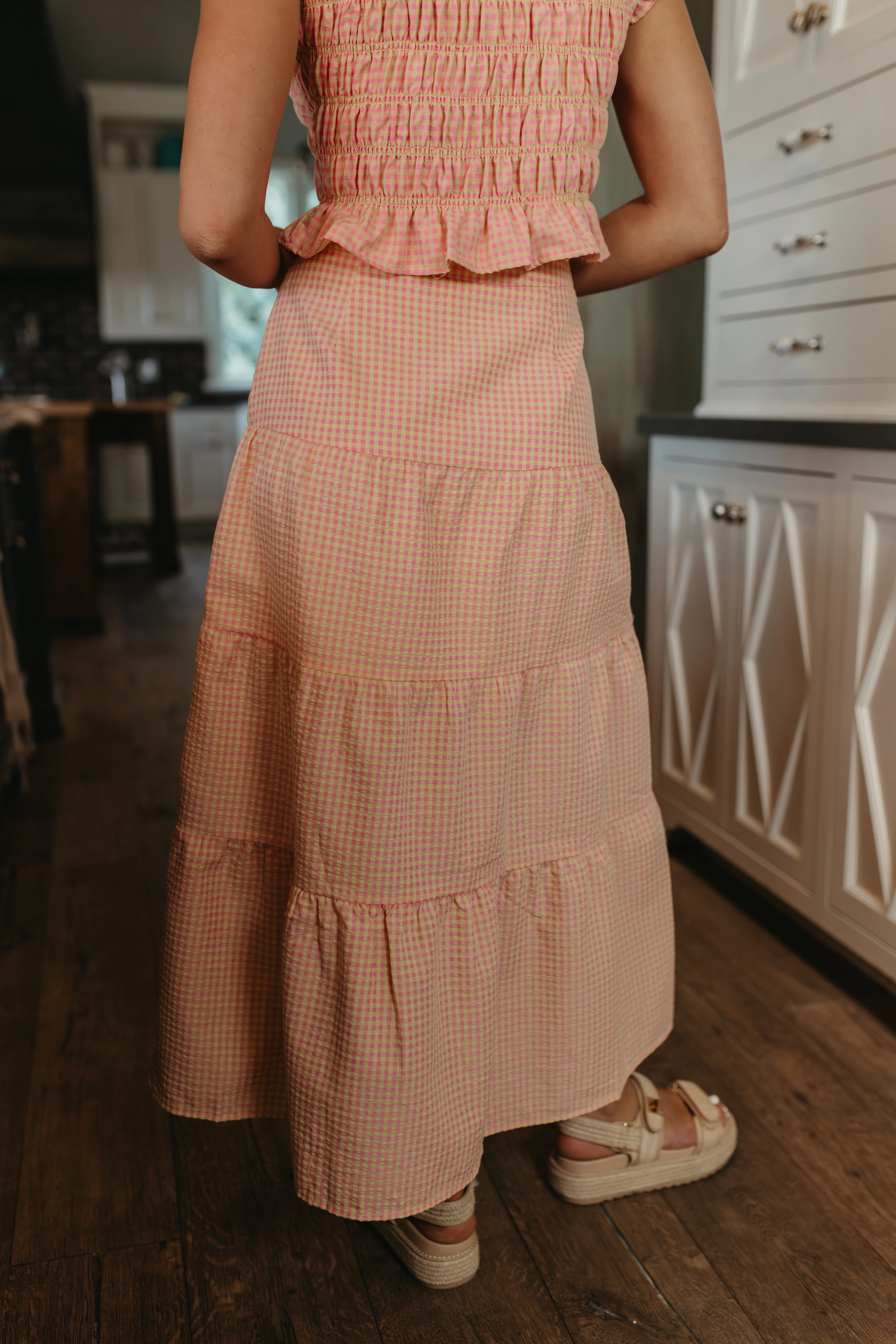 THE DELLA GINGHAM SKIRT IN PINK LEMONADE - Image 5