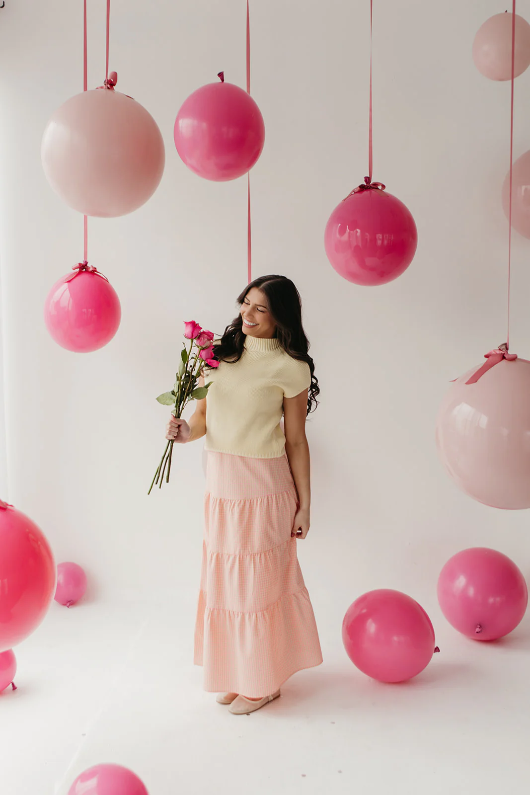 THE DELLA GINGHAM SKIRT IN PINK LEMONADE - Image 8