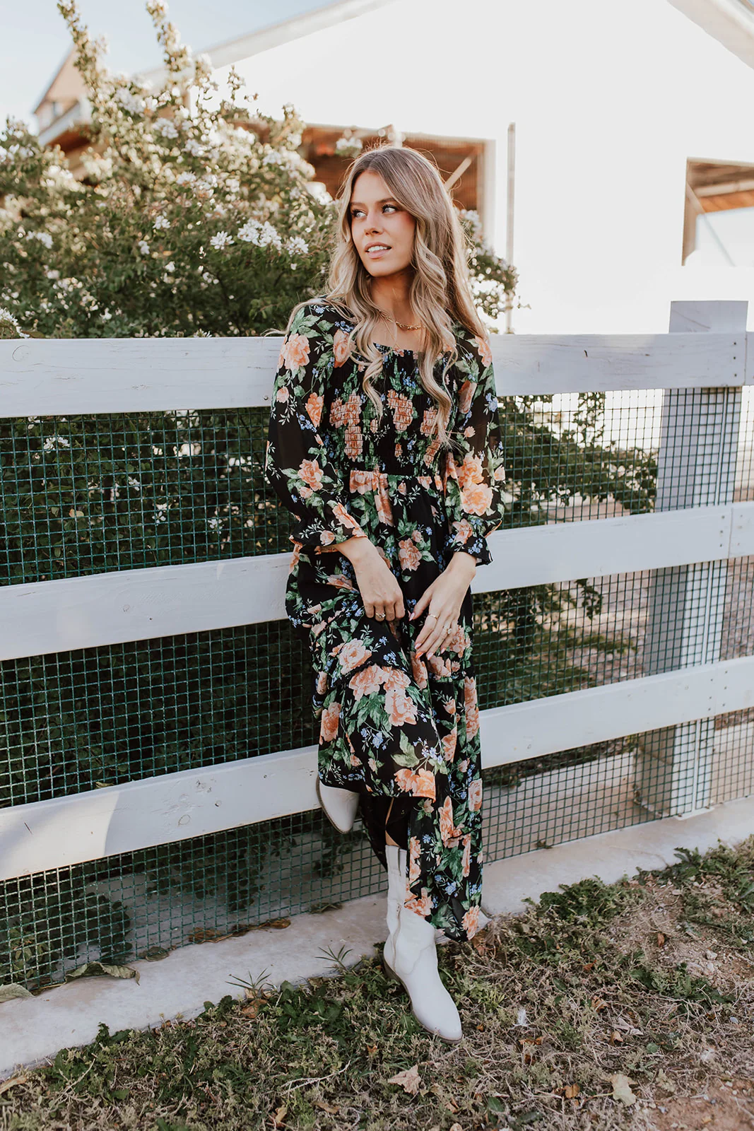 THE ELEANOR DRESS IN BLACK FLORAL BY PINK DESERT - Image 12