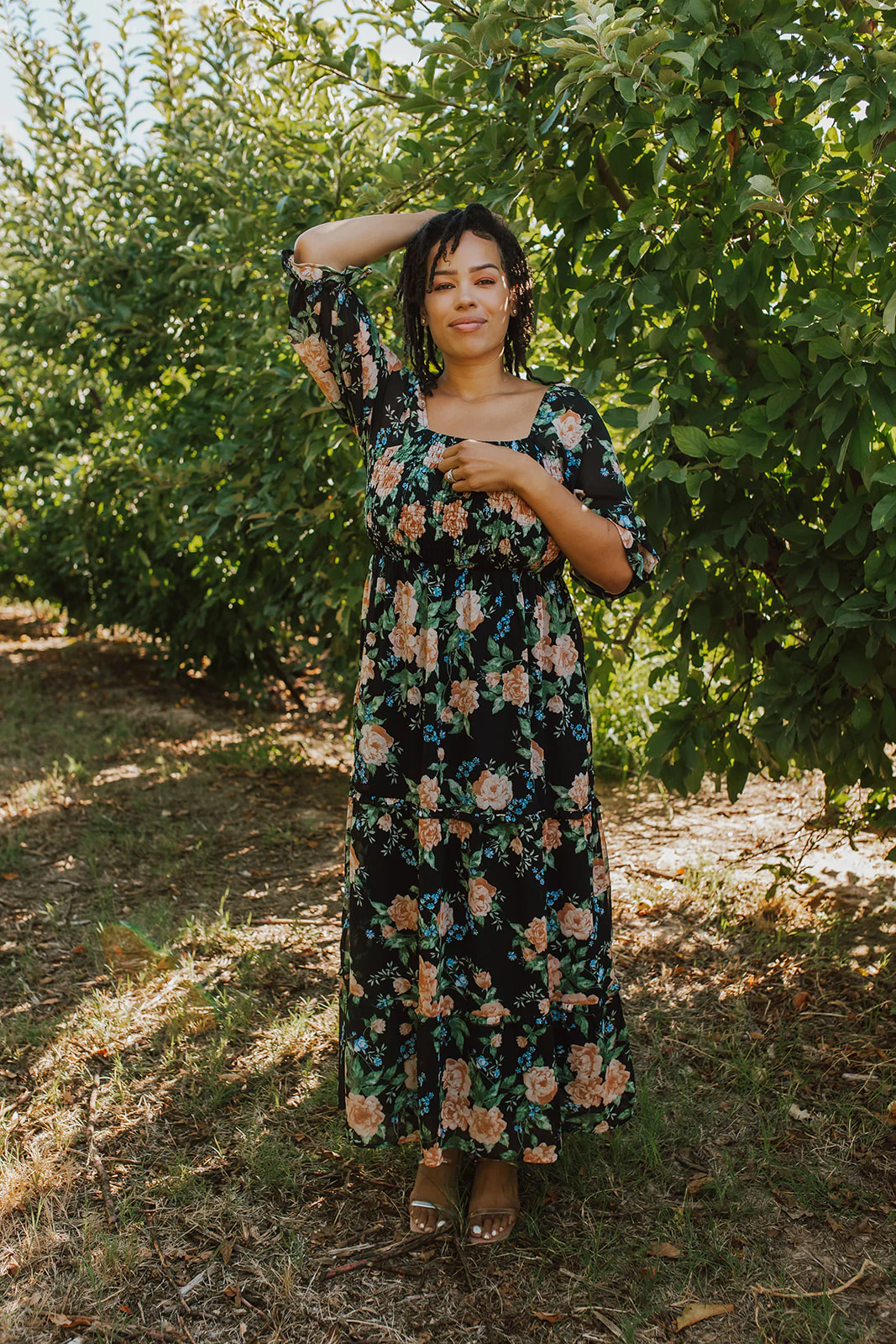 THE ELEANOR DRESS IN BLACK FLORAL BY PINK DESERT - Image 13