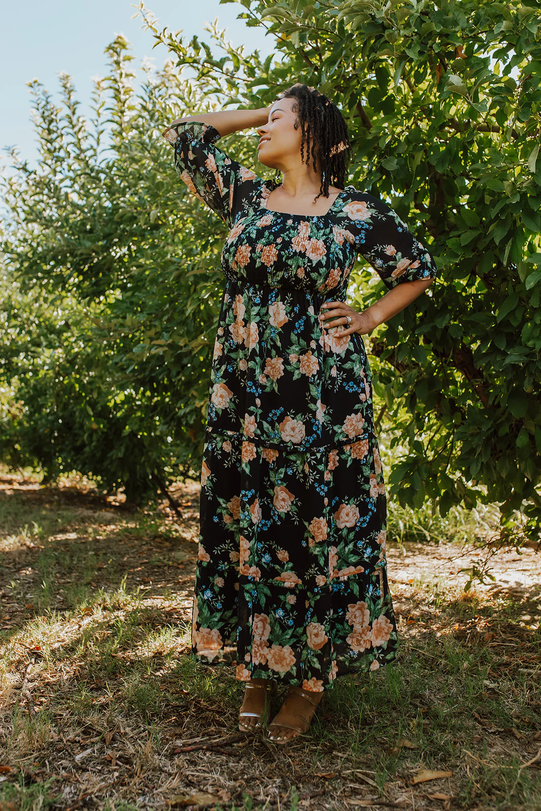 THE ELEANOR DRESS IN BLACK FLORAL BY PINK DESERT - Image 15