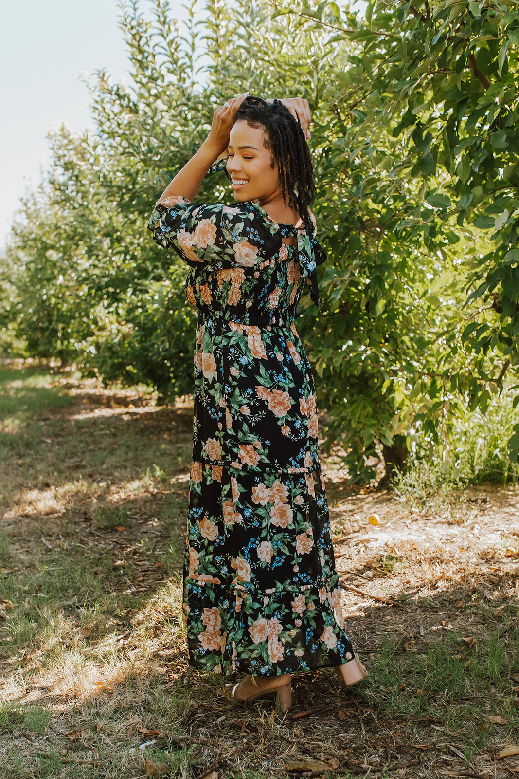 THE ELEANOR DRESS IN BLACK FLORAL BY PINK DESERT - Image 17