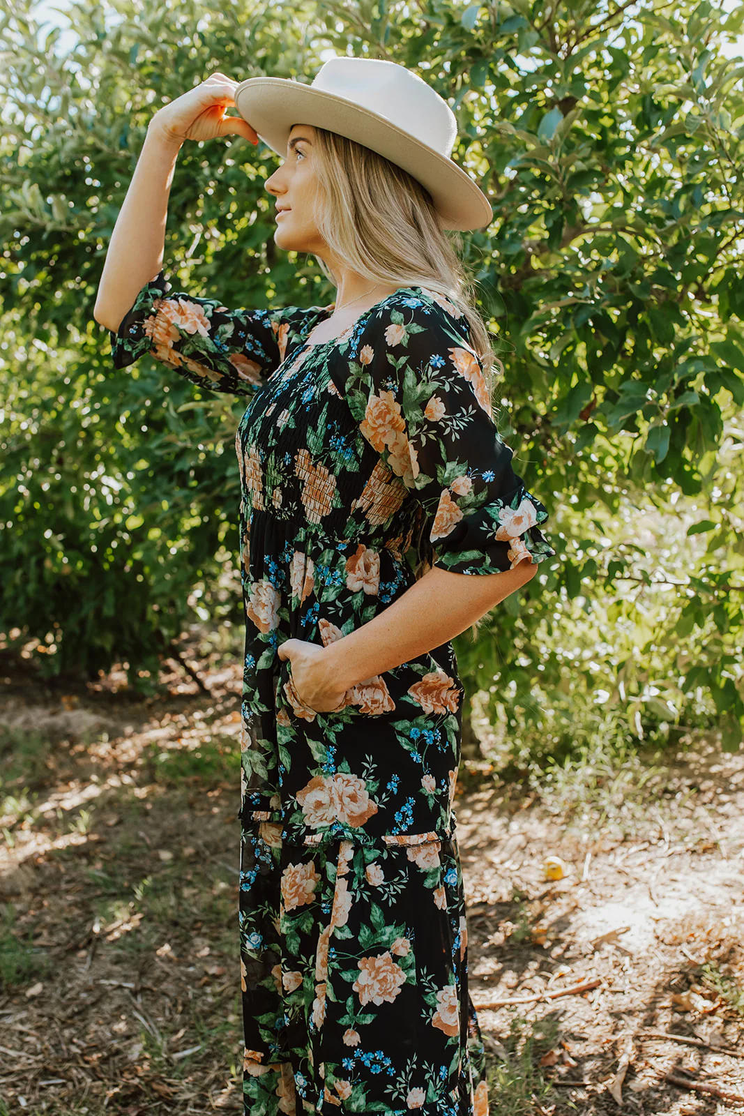 THE ELEANOR DRESS IN BLACK FLORAL BY PINK DESERT - Image 23