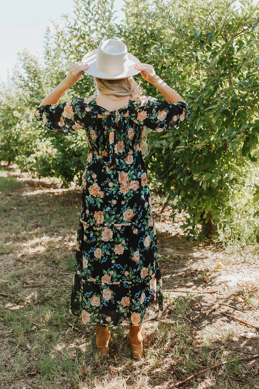 THE ELEANOR DRESS IN BLACK FLORAL BY PINK DESERT - Image 24