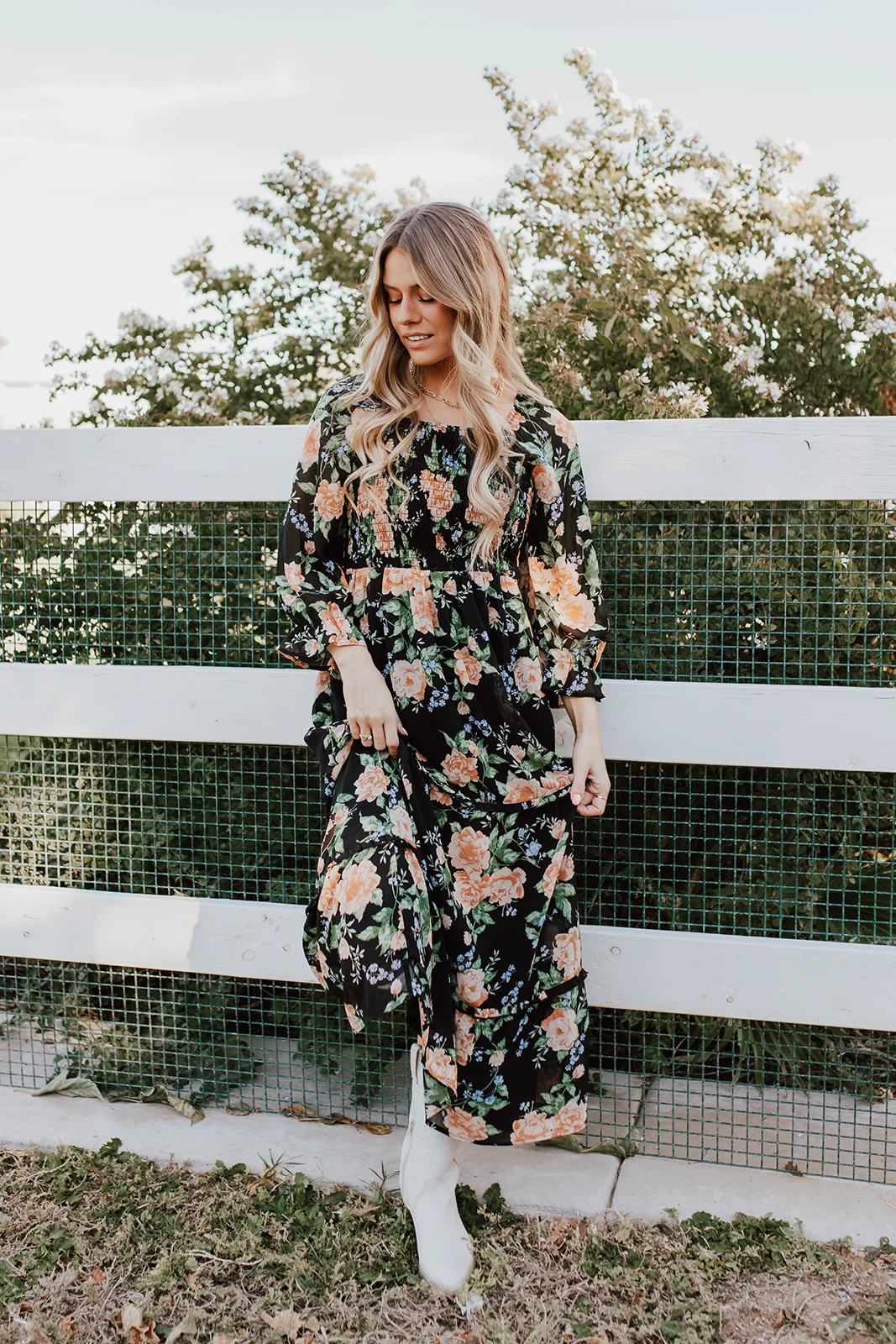 THE ELEANOR DRESS IN BLACK FLORAL BY PINK DESERT - Image 27