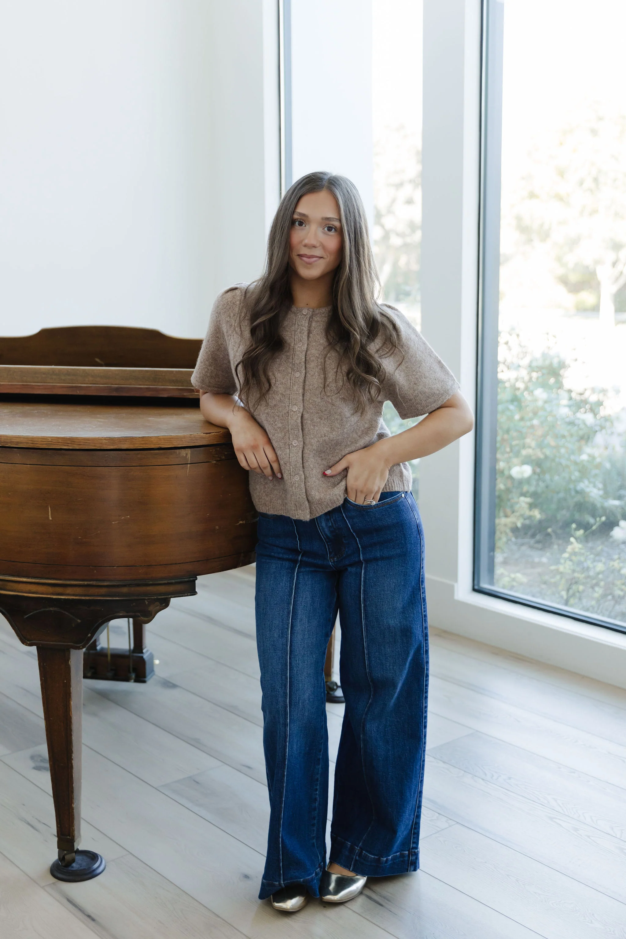 THE ELIANA HIGH RISE WIDE LEG JEANS IN DARK WASH - Image 2
