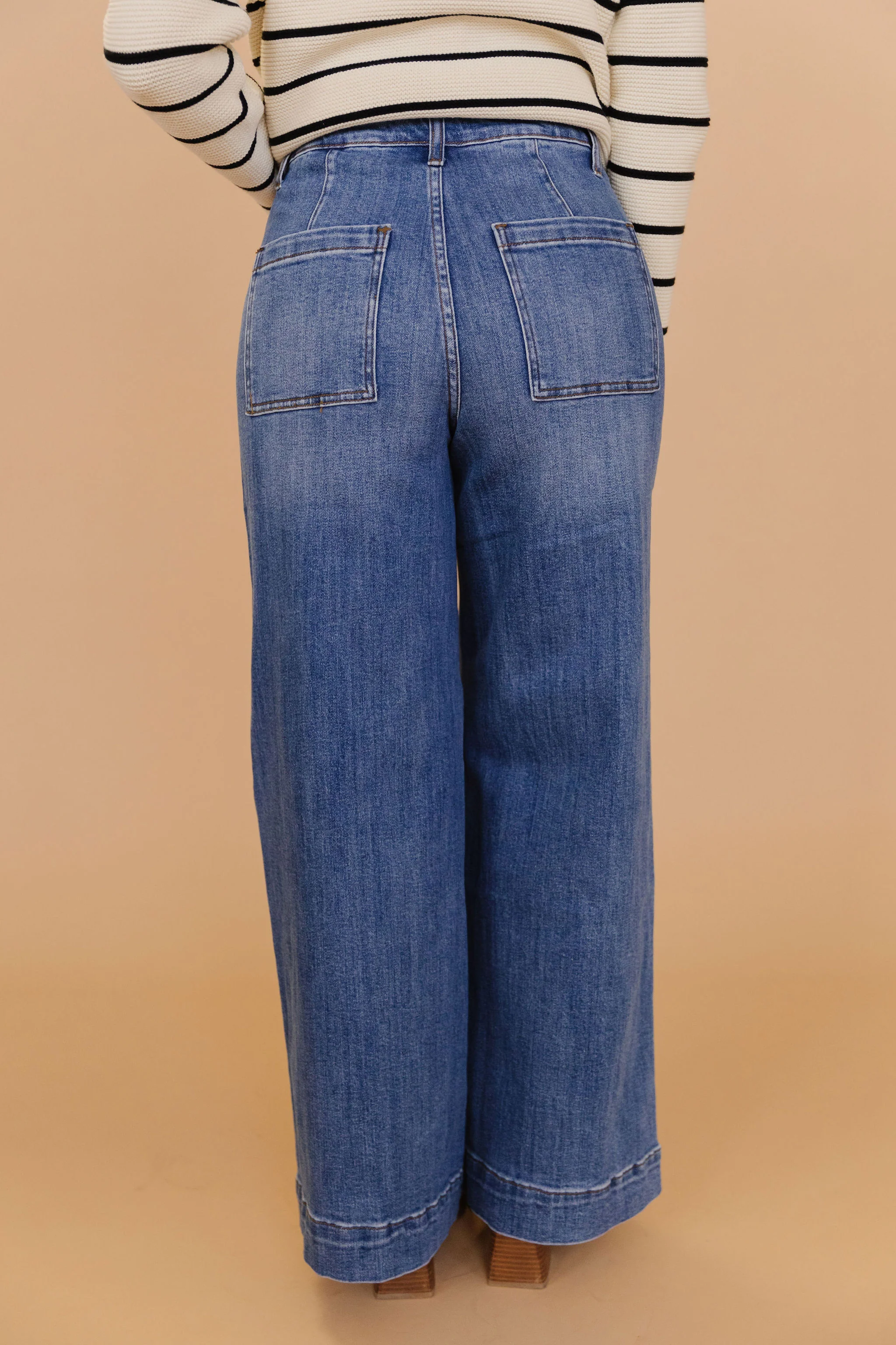 THE ELIANA HIGH RISE WIDE LEG JEANS IN MEDIUM - Image 6