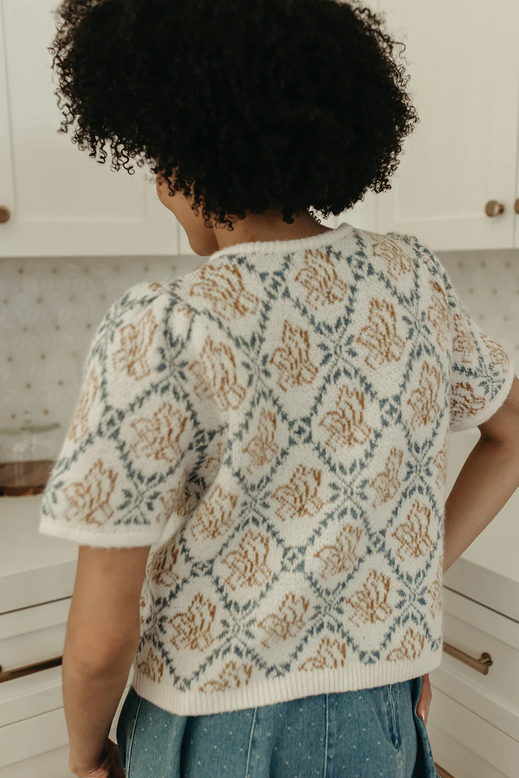 THE ELLA MAE SWEATER CARDIGAN IN IVORY - Image 6