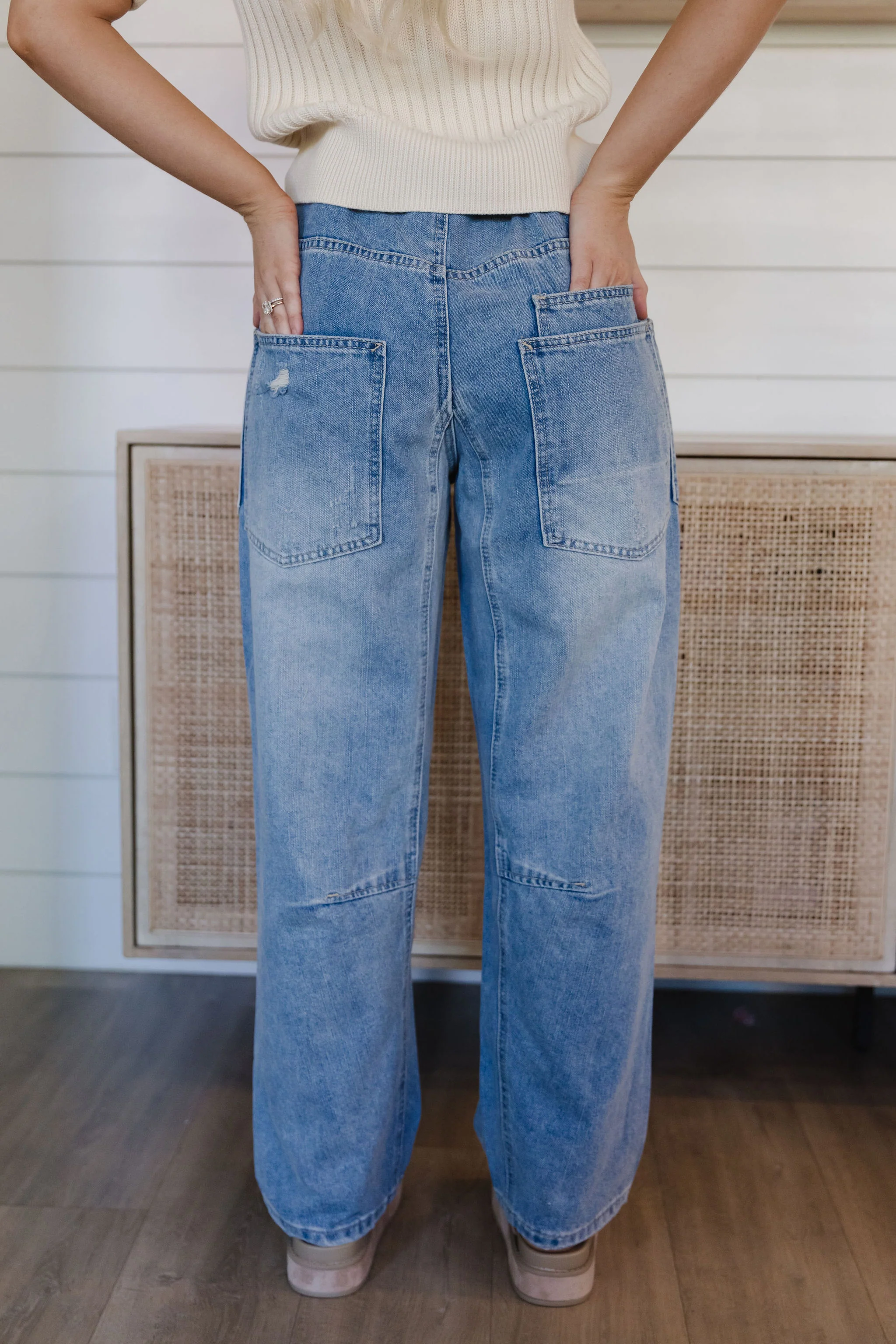 THE ELLIE VINTAGE ROPE TIE JEANS IN DREAM BLUE - Image 6